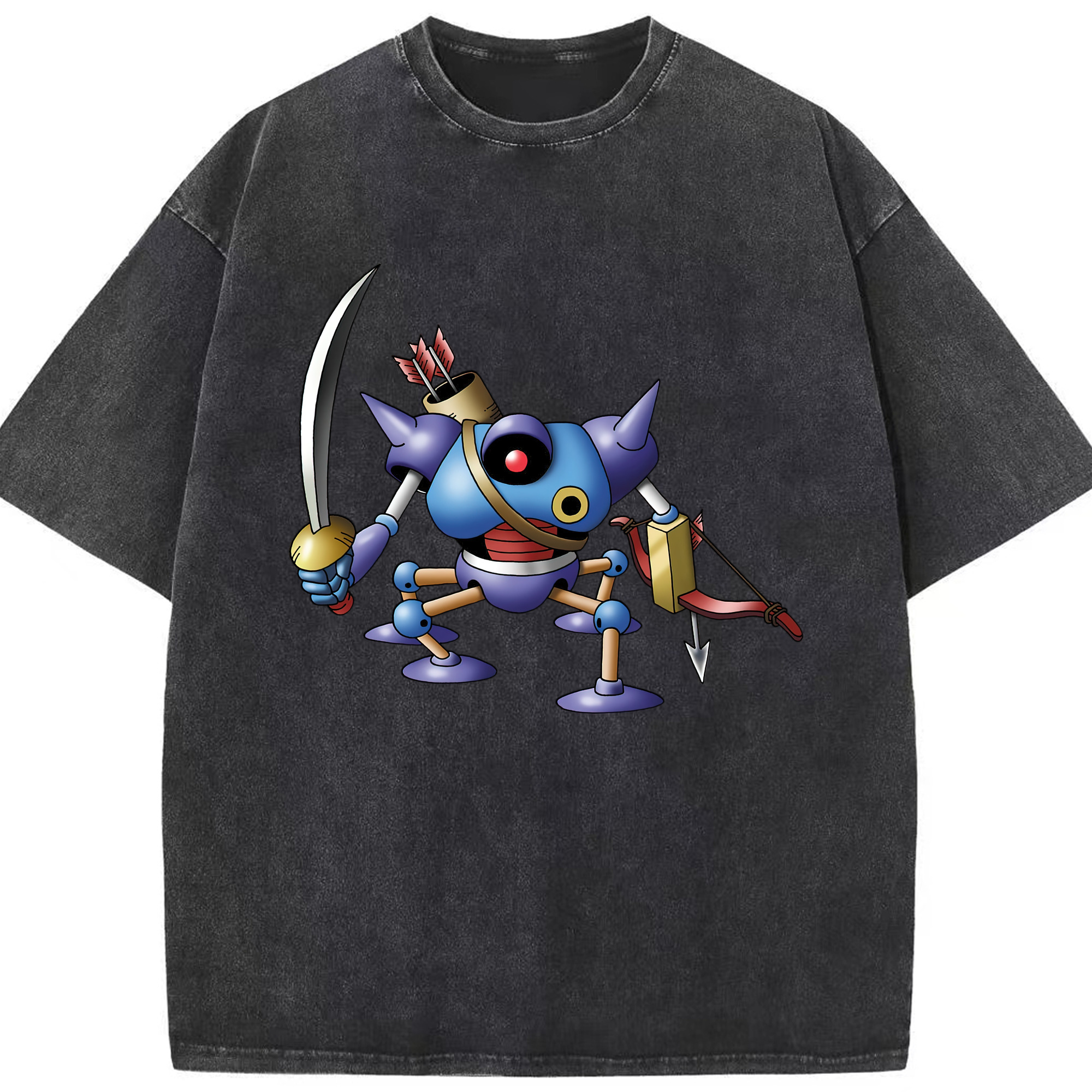 （画像用） ドラゴンクエスト Doragon Kuesuto Dragon Quest 綿100% ヴィンテージ風 半袖Tシャツ（フロントプリント）