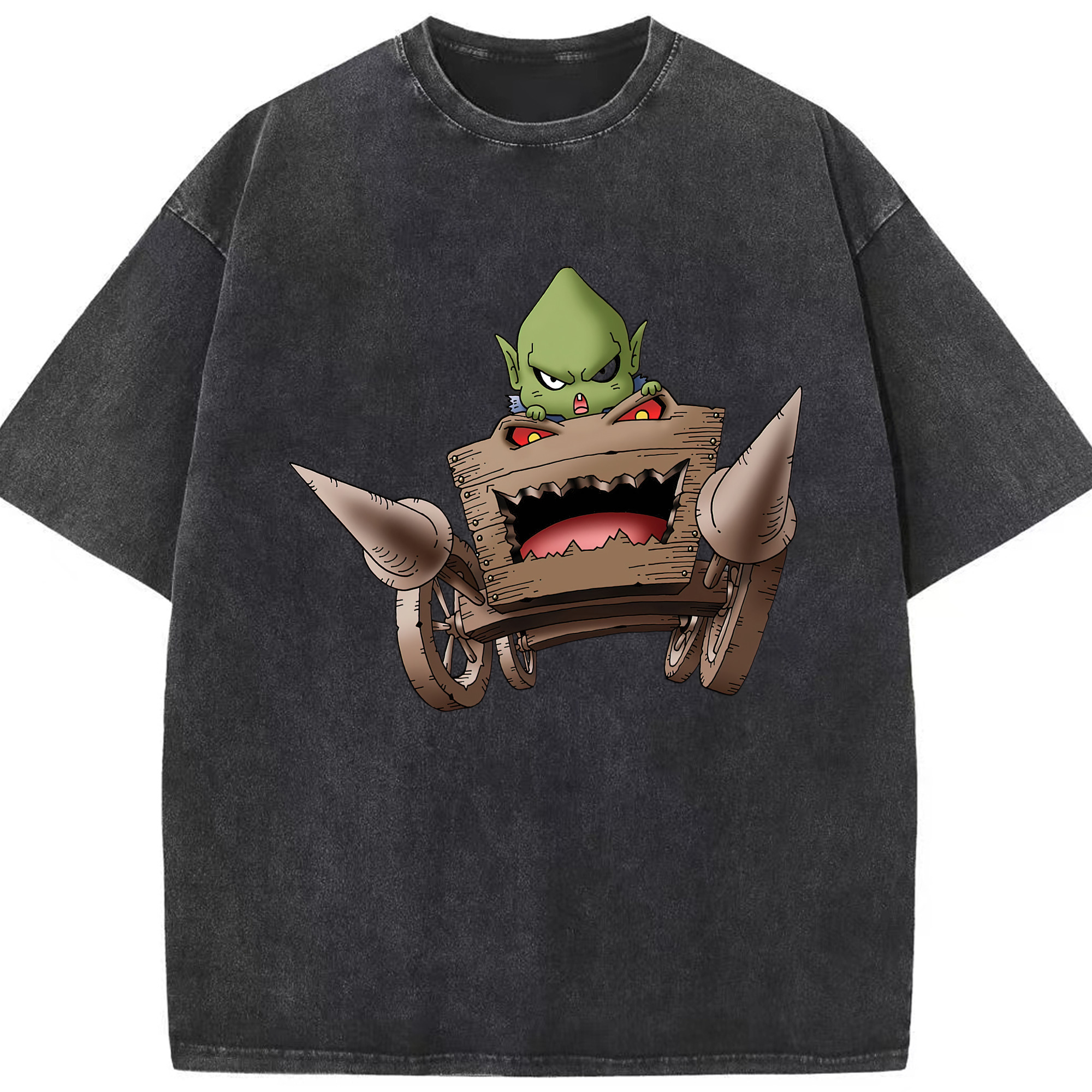 （画像用） ドラゴンクエスト Doragon Kuesuto Dragon Quest 綿100% ヴィンテージ風 半袖Tシャツ（フロントプリント）