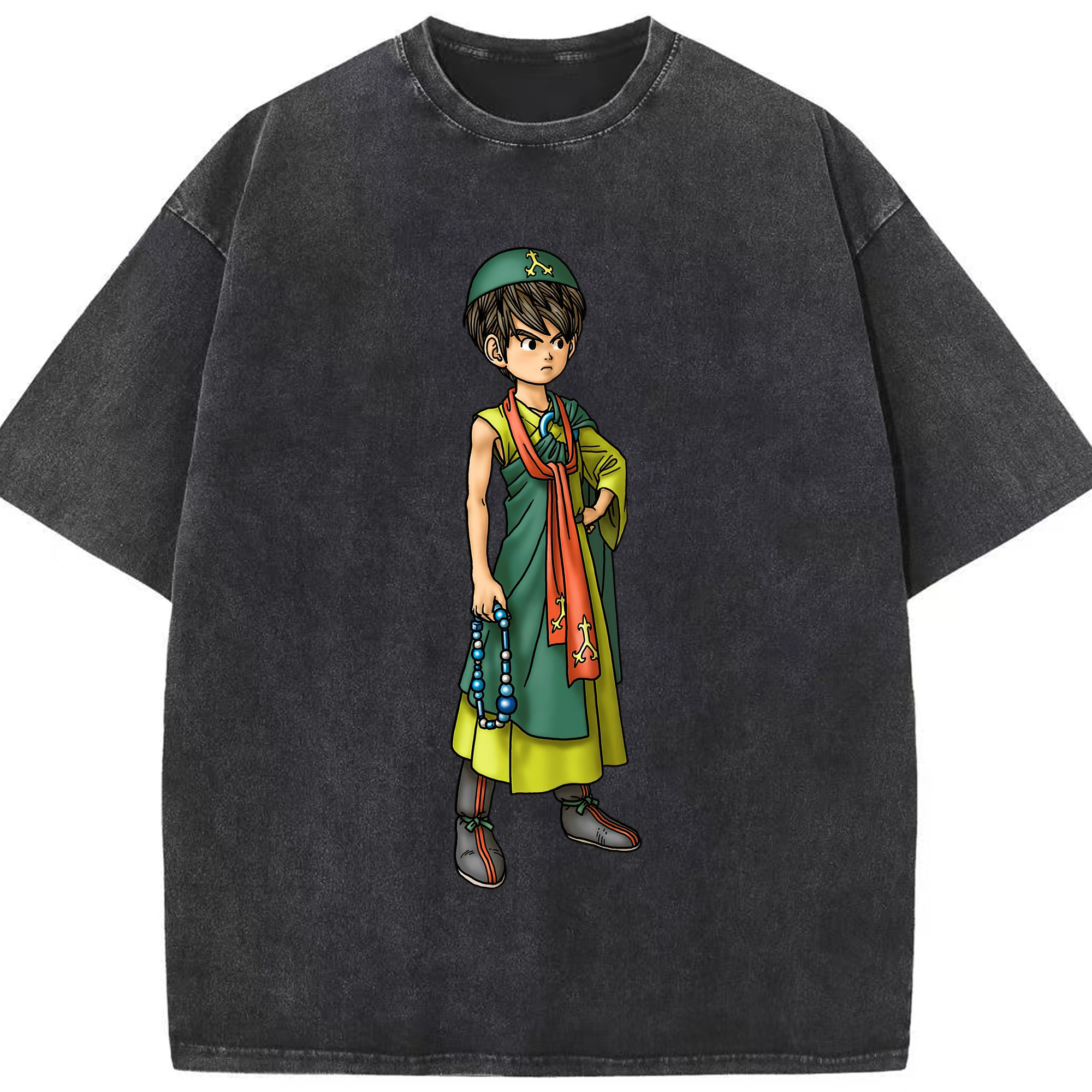 （画像用） ドラゴンクエスト Doragon Kuesuto Dragon Quest 綿100% ヴィンテージ風 半袖Tシャツ（フロントプリント）