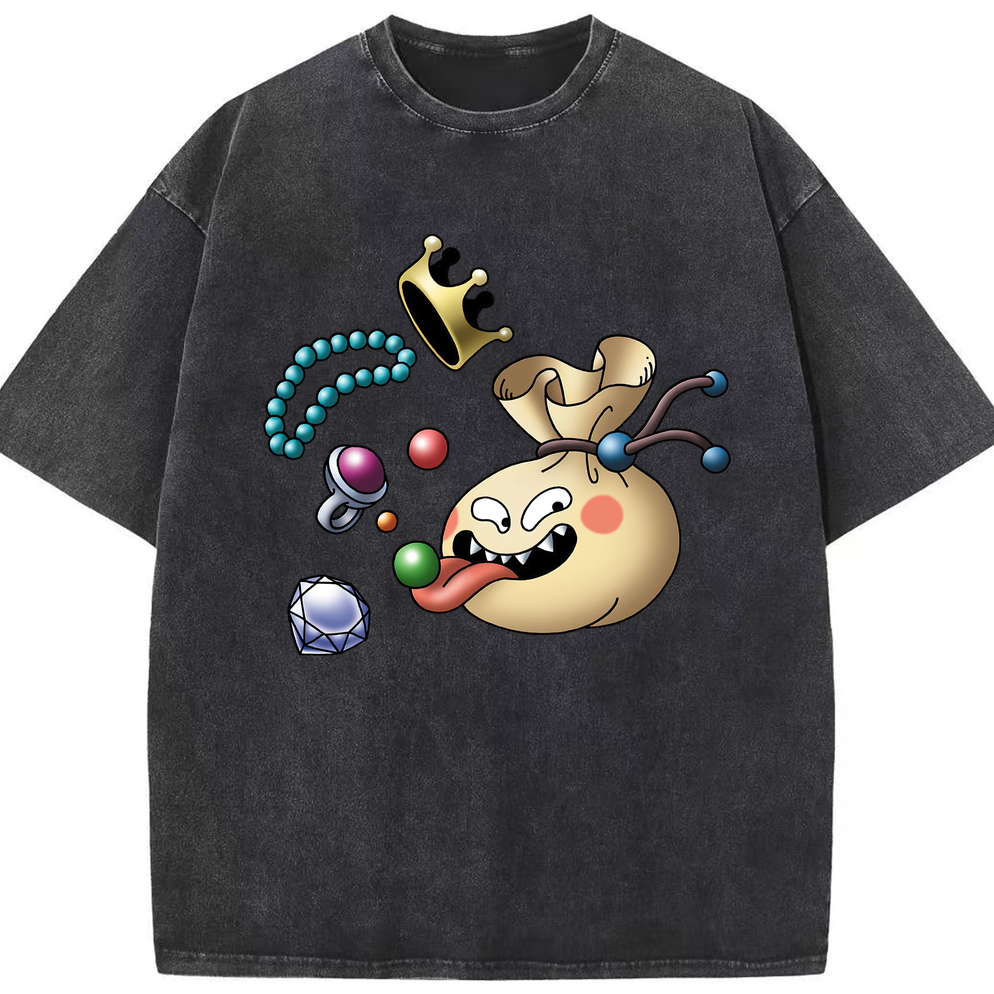 （画像用） ドラゴンクエスト Doragon Kuesuto Dragon Quest 綿100% ヴィンテージ風 半袖Tシャツ（フロントプリント）