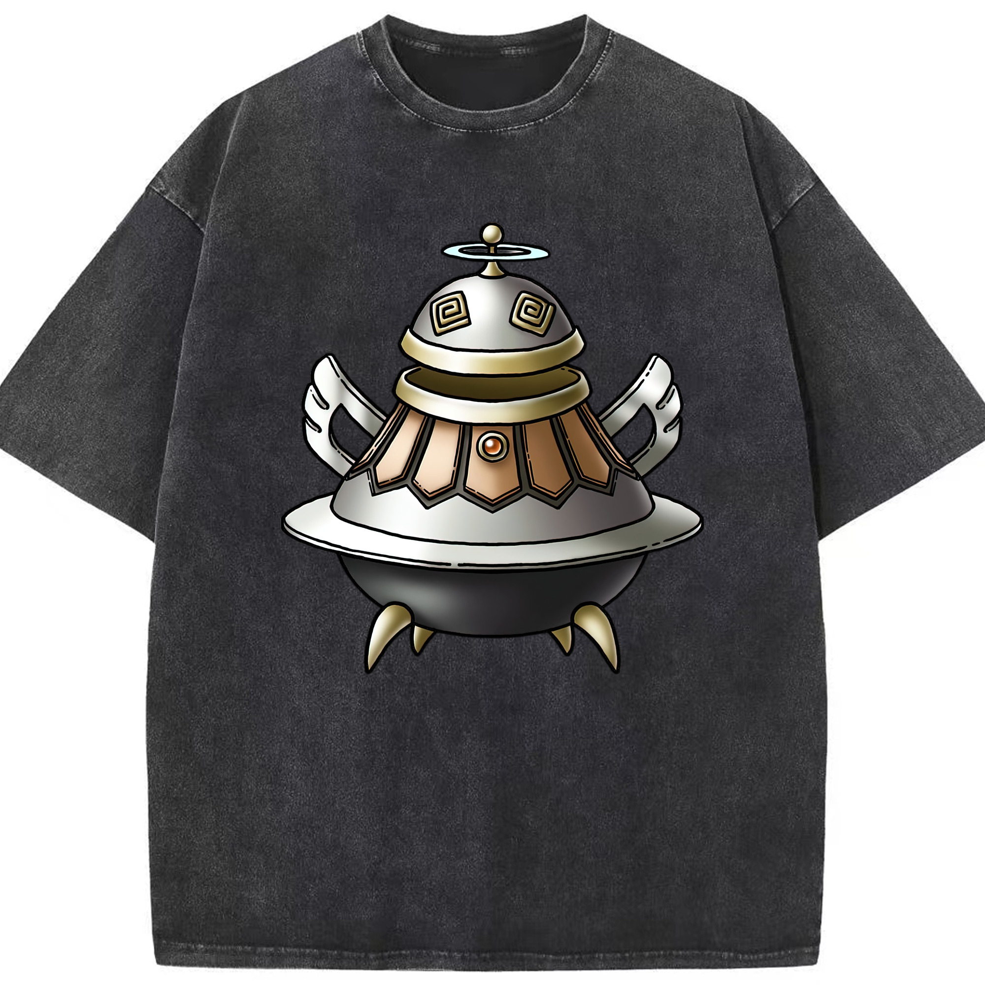 （画像用） ドラゴンクエスト Doragon Kuesuto Dragon Quest 綿100% ヴィンテージ風 半袖Tシャツ（フロントプリント）