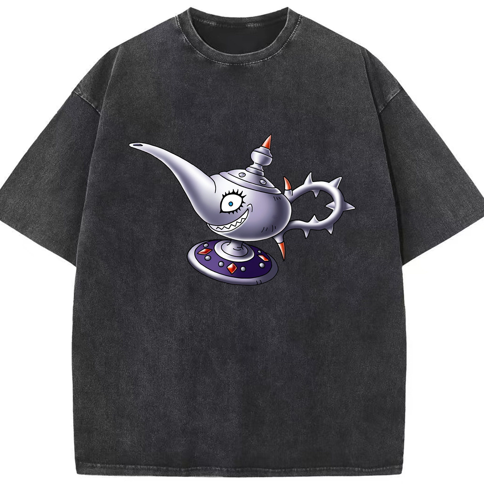 （画像用） ドラゴンクエスト Doragon Kuesuto Dragon Quest 綿100% ヴィンテージ風 半袖Tシャツ（フロントプリント）