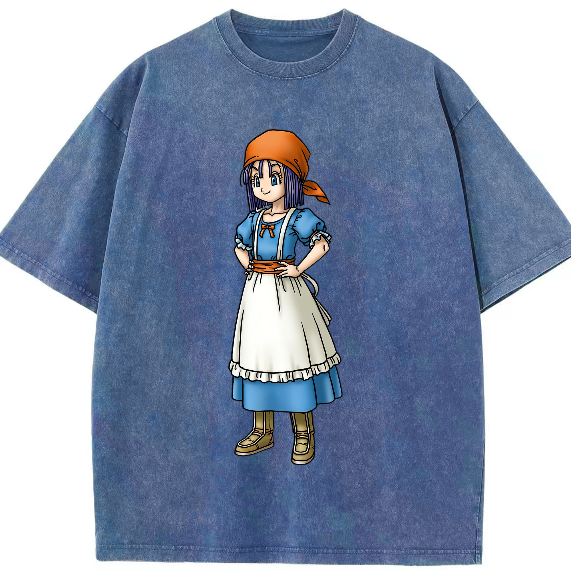 （画像用） ドラゴンクエスト Doragon Kuesuto Dragon Quest 綿100% ヴィンテージ風 半袖Tシャツ（フロントプリント）