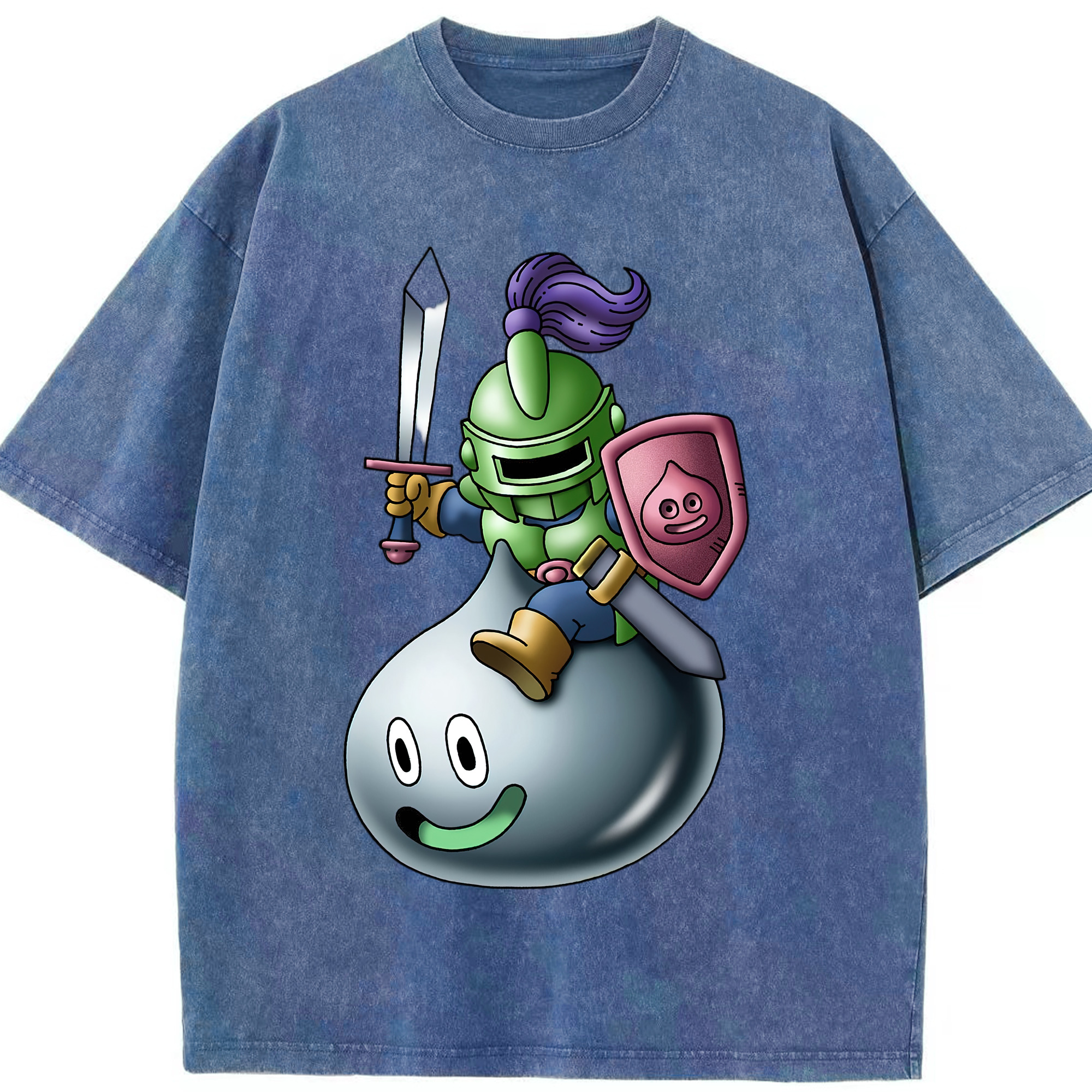 （画像用） ドラゴンクエスト Doragon Kuesuto Dragon Quest 綿100% ヴィンテージ風 半袖Tシャツ（フロントプリント）
