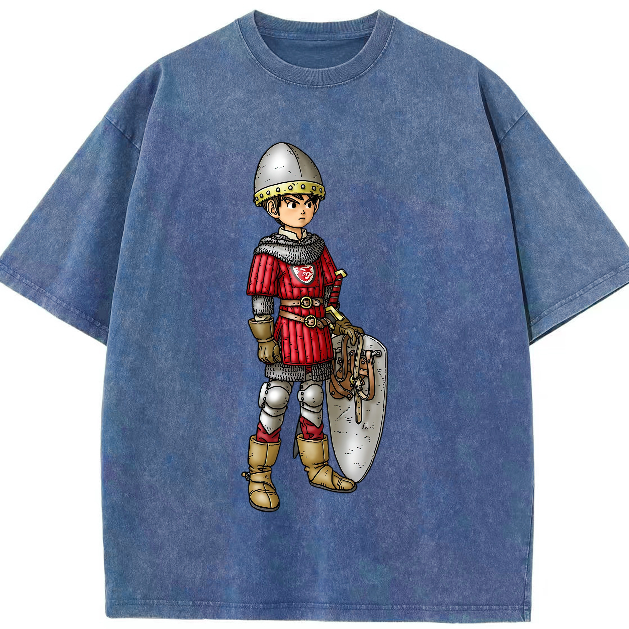 （画像用） ドラゴンクエスト Doragon Kuesuto Dragon Quest 綿100% ヴィンテージ風 半袖Tシャツ（フロントプリント）