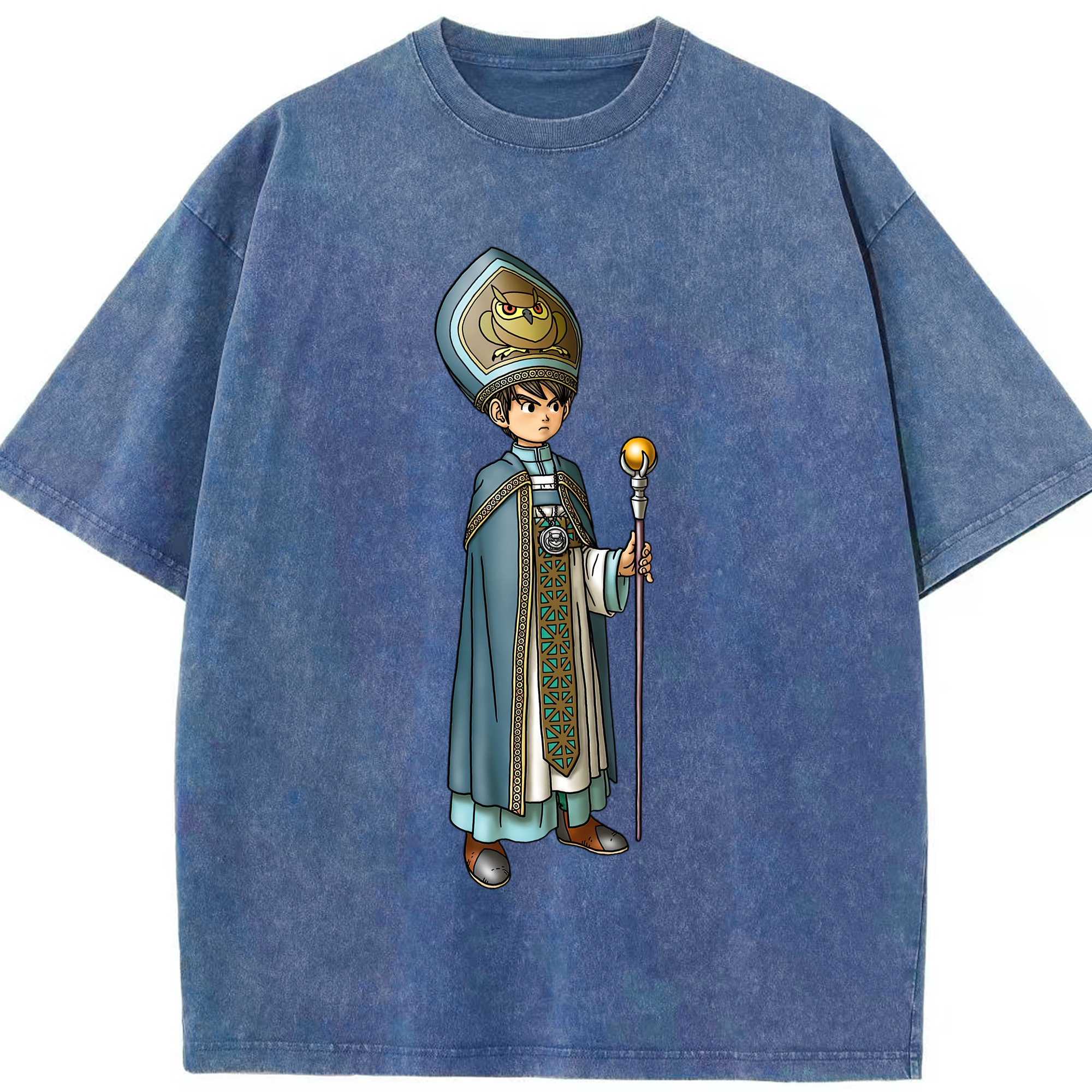 （画像用） ドラゴンクエスト Doragon Kuesuto Dragon Quest 綿100% ヴィンテージ風 半袖Tシャツ（フロントプリント）
