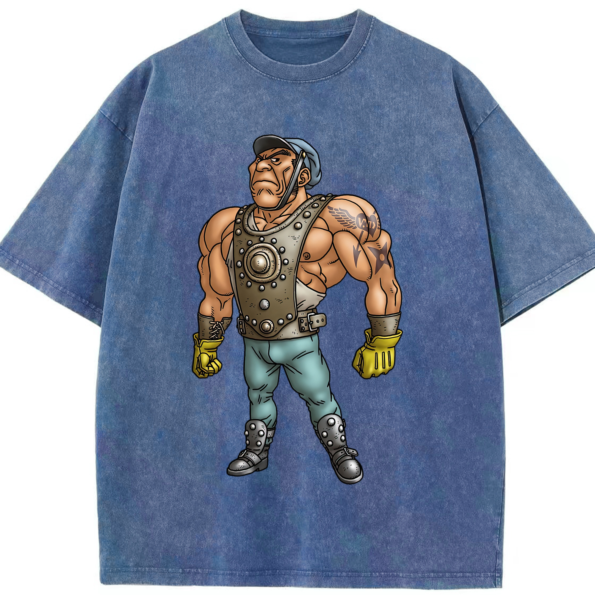 （画像用） ドラゴンクエスト Doragon Kuesuto Dragon Quest 綿100% ヴィンテージ風 半袖Tシャツ（フロントプリント）