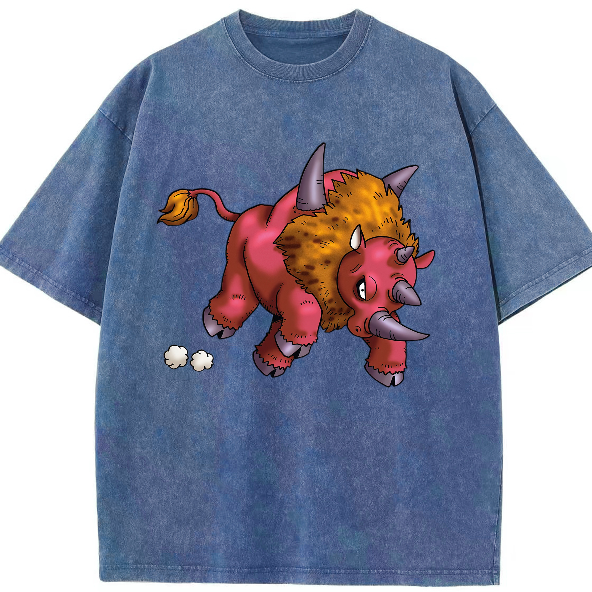 （画像用） ドラゴンクエスト Doragon Kuesuto Dragon Quest 綿100% ヴィンテージ風 半袖Tシャツ（フロントプリント）
