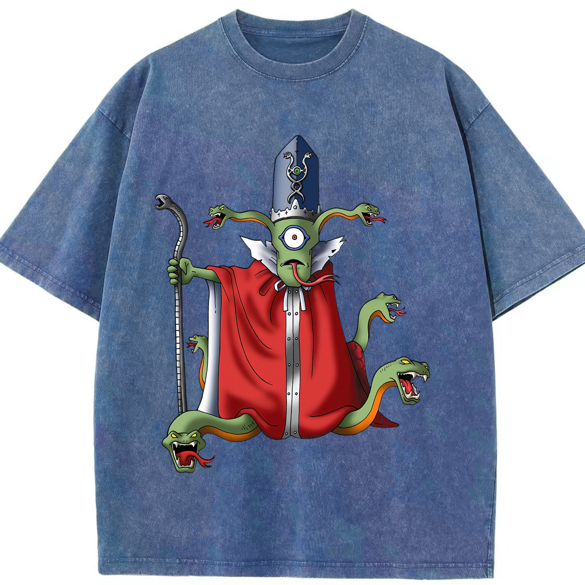 （画像用） ドラゴンクエスト Doragon Kuesuto Dragon Quest 綿100% ヴィンテージ風 半袖Tシャツ（フロントプリント）