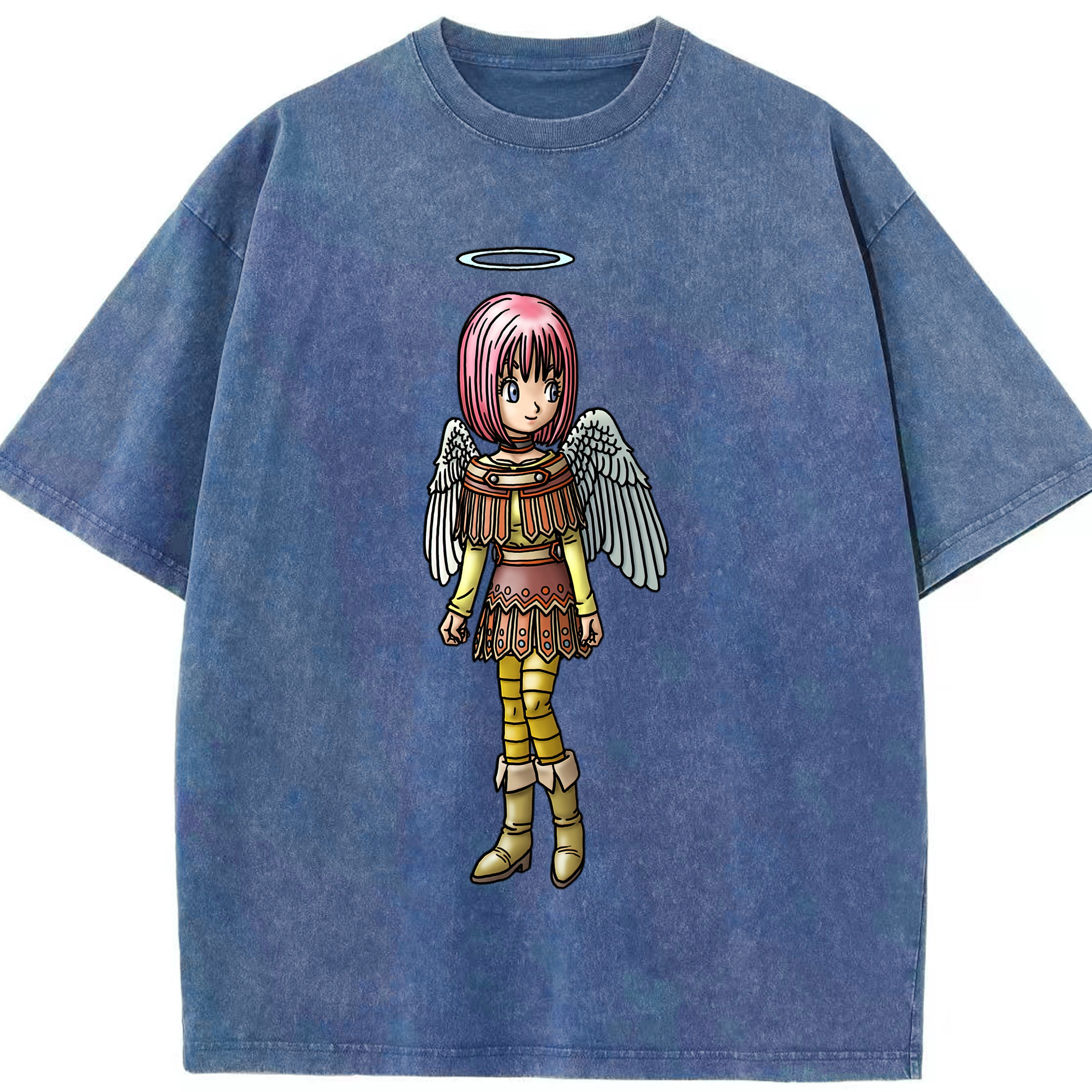 （画像用） ドラゴンクエスト Doragon Kuesuto Dragon Quest 綿100% ヴィンテージ風 半袖Tシャツ（フロントプリント）