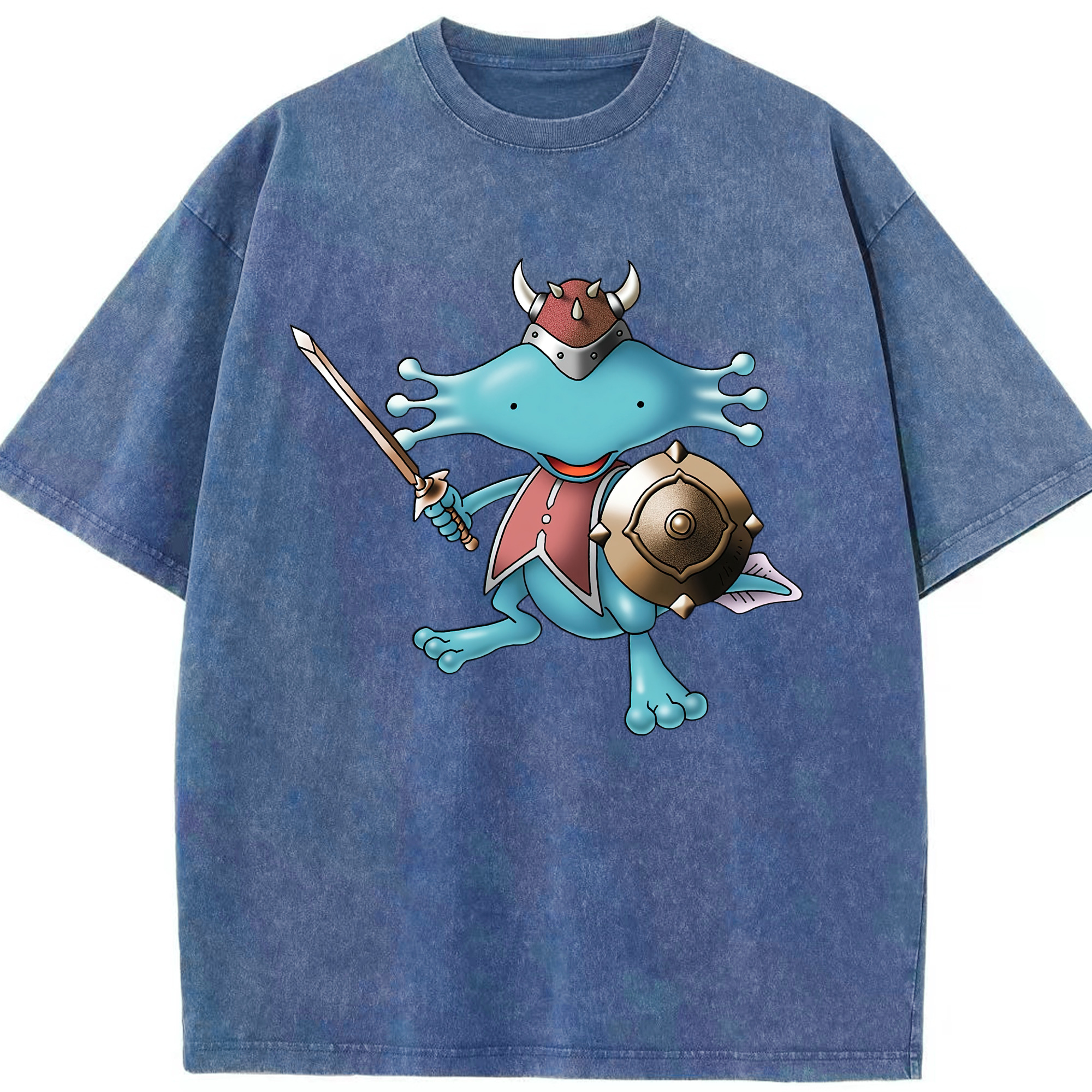 （画像用） ドラゴンクエスト Doragon Kuesuto Dragon Quest 綿100% ヴィンテージ風 半袖Tシャツ（フロントプリント）