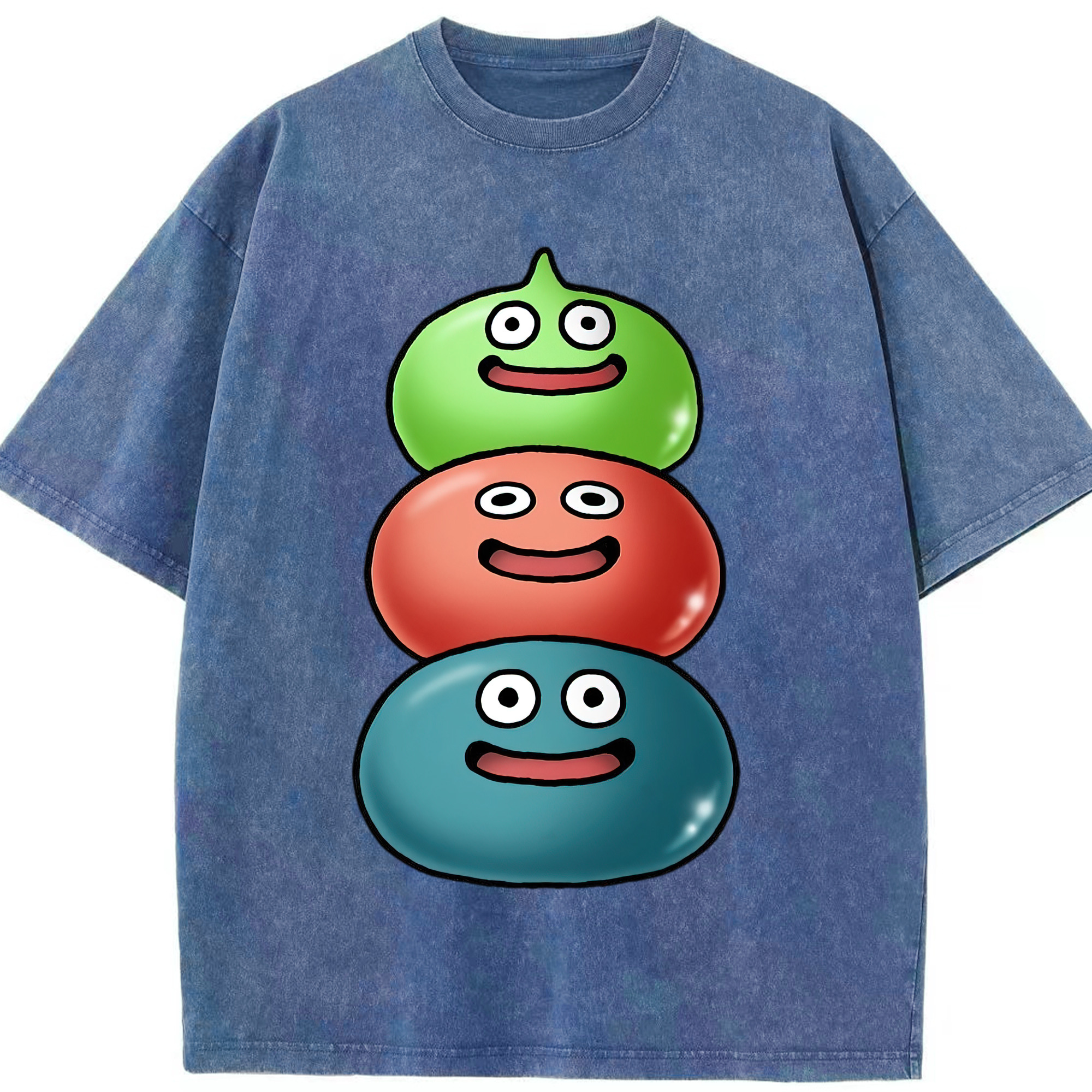 （画像用） ドラゴンクエスト Doragon Kuesuto Dragon Quest 綿100% ヴィンテージ風 半袖Tシャツ（フロントプリント）