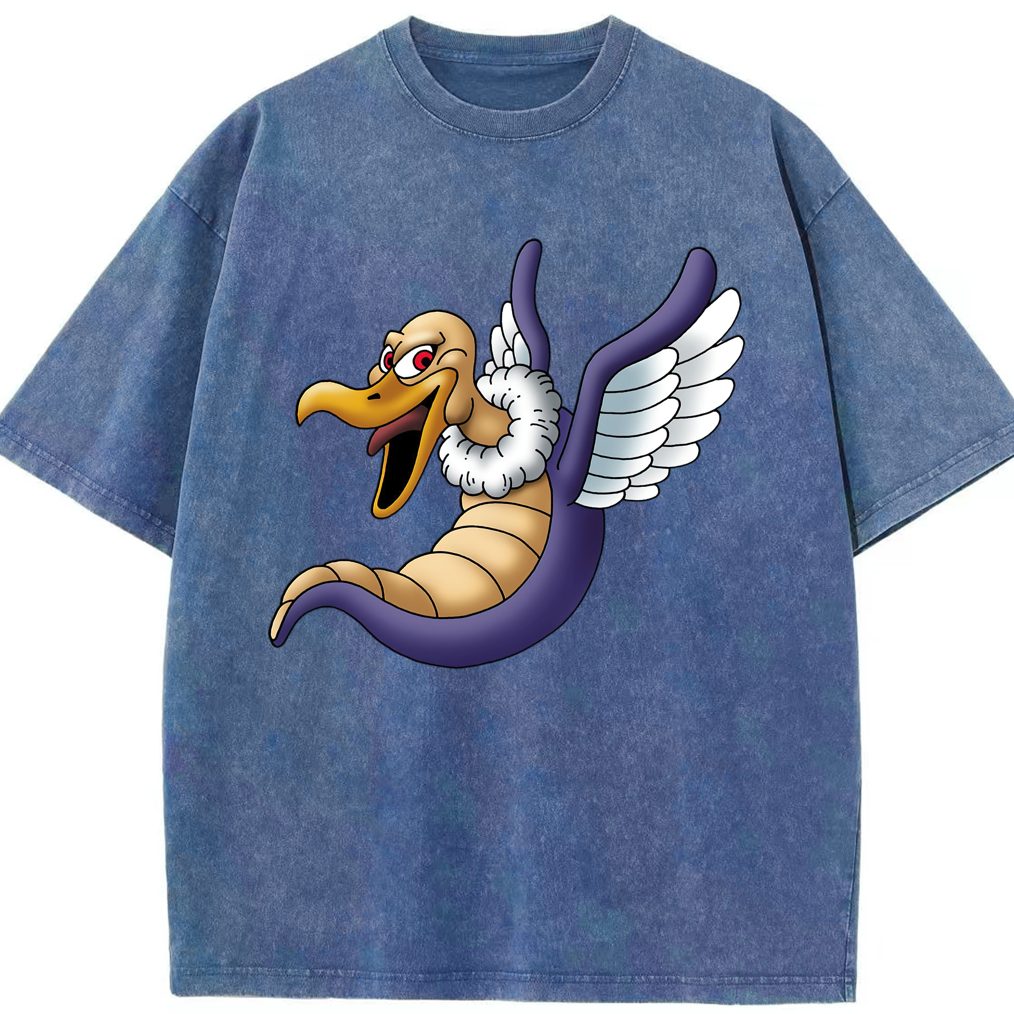 （画像用） ドラゴンクエスト Doragon Kuesuto Dragon Quest 綿100% ヴィンテージ風 半袖Tシャツ（フロントプリント）