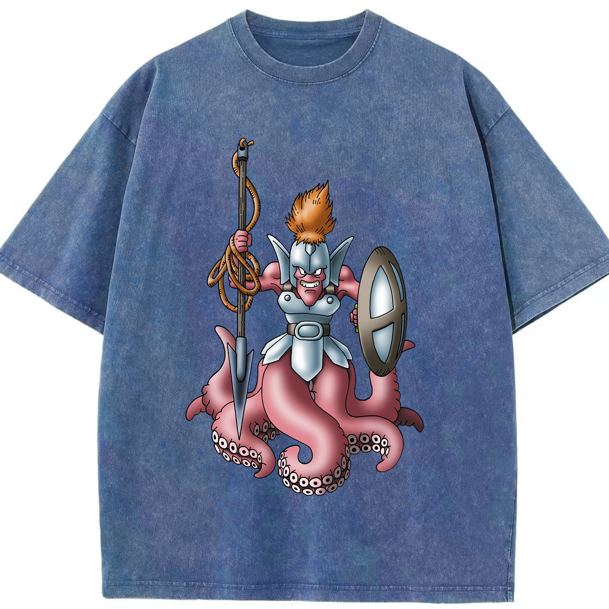 （画像用） ドラゴンクエスト Doragon Kuesuto Dragon Quest 綿100% ヴィンテージ風 半袖Tシャツ（フロントプリント）