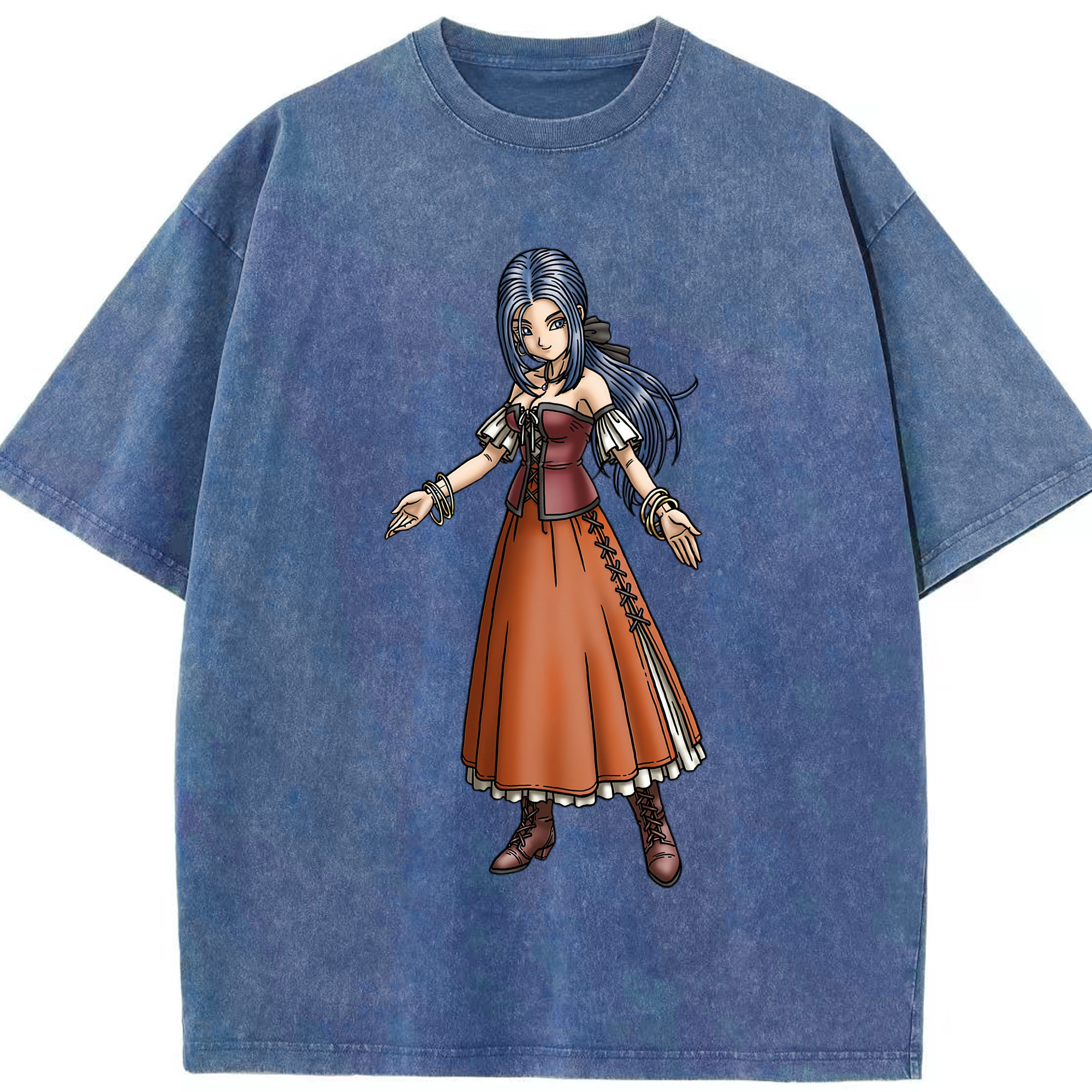 （画像用） ドラゴンクエスト Doragon Kuesuto Dragon Quest 綿100% ヴィンテージ風 半袖Tシャツ（フロントプリント）