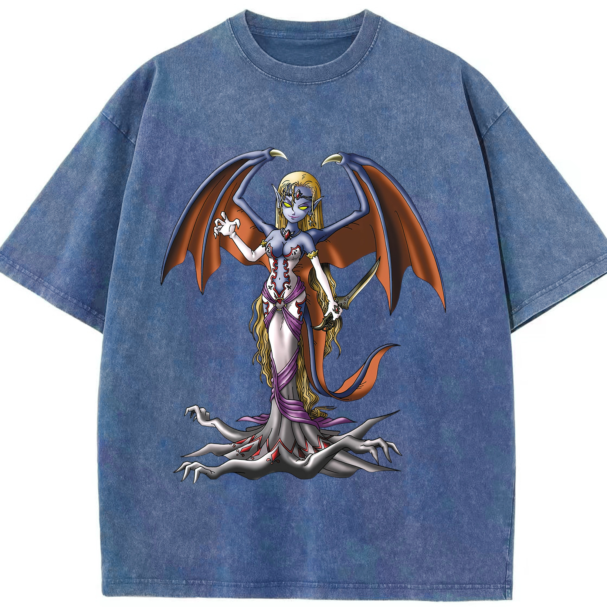 （画像用） ドラゴンクエスト Doragon Kuesuto Dragon Quest 綿100% ヴィンテージ風 半袖Tシャツ（フロントプリント）
