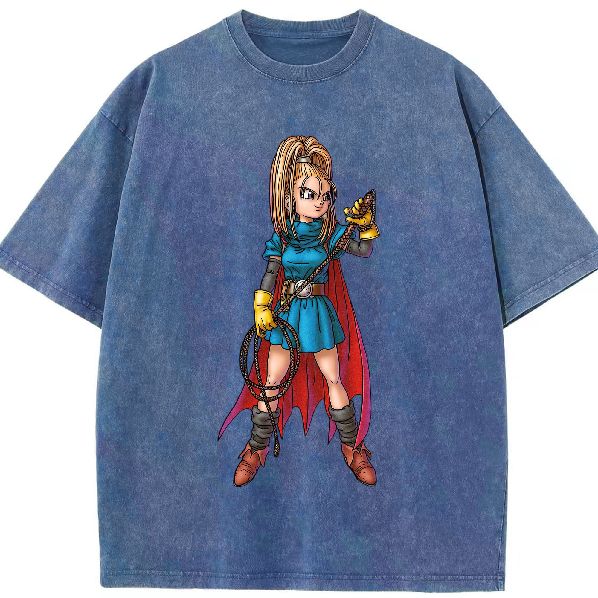 （画像用） ドラゴンクエスト Doragon Kuesuto Dragon Quest 綿100% ヴィンテージ風 半袖Tシャツ（フロントプリント）