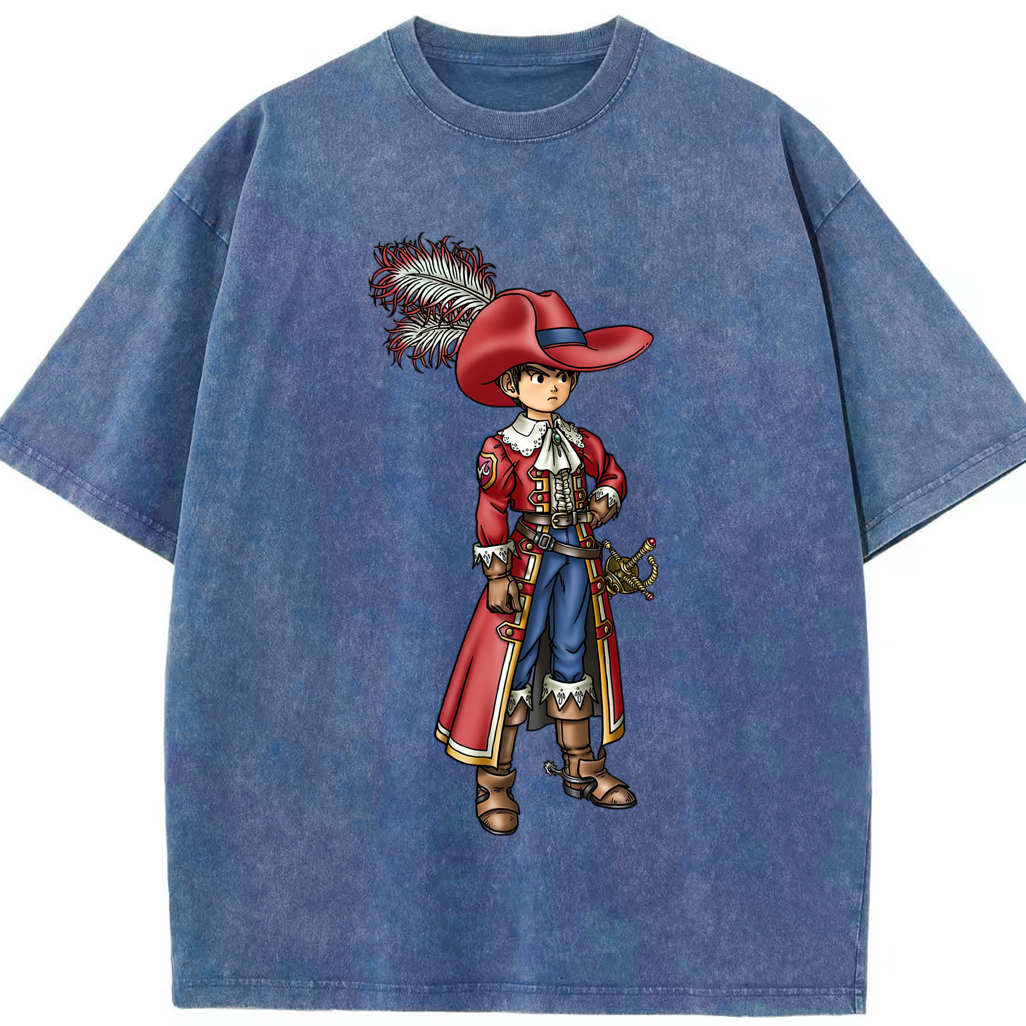 （画像用） ドラゴンクエスト Doragon Kuesuto Dragon Quest 綿100% ヴィンテージ風 半袖Tシャツ（フロントプリント）
