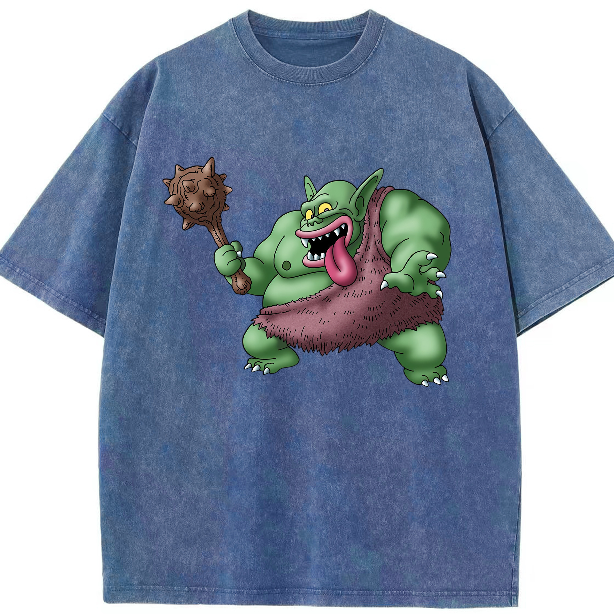 （画像用） ドラゴンクエスト Doragon Kuesuto Dragon Quest 綿100% ヴィンテージ風 半袖Tシャツ（フロントプリント）