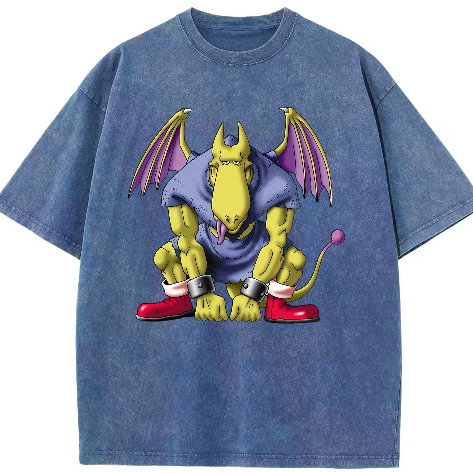 （画像用） ドラゴンクエスト Doragon Kuesuto Dragon Quest 綿100% ヴィンテージ風 半袖Tシャツ（フロントプリント）