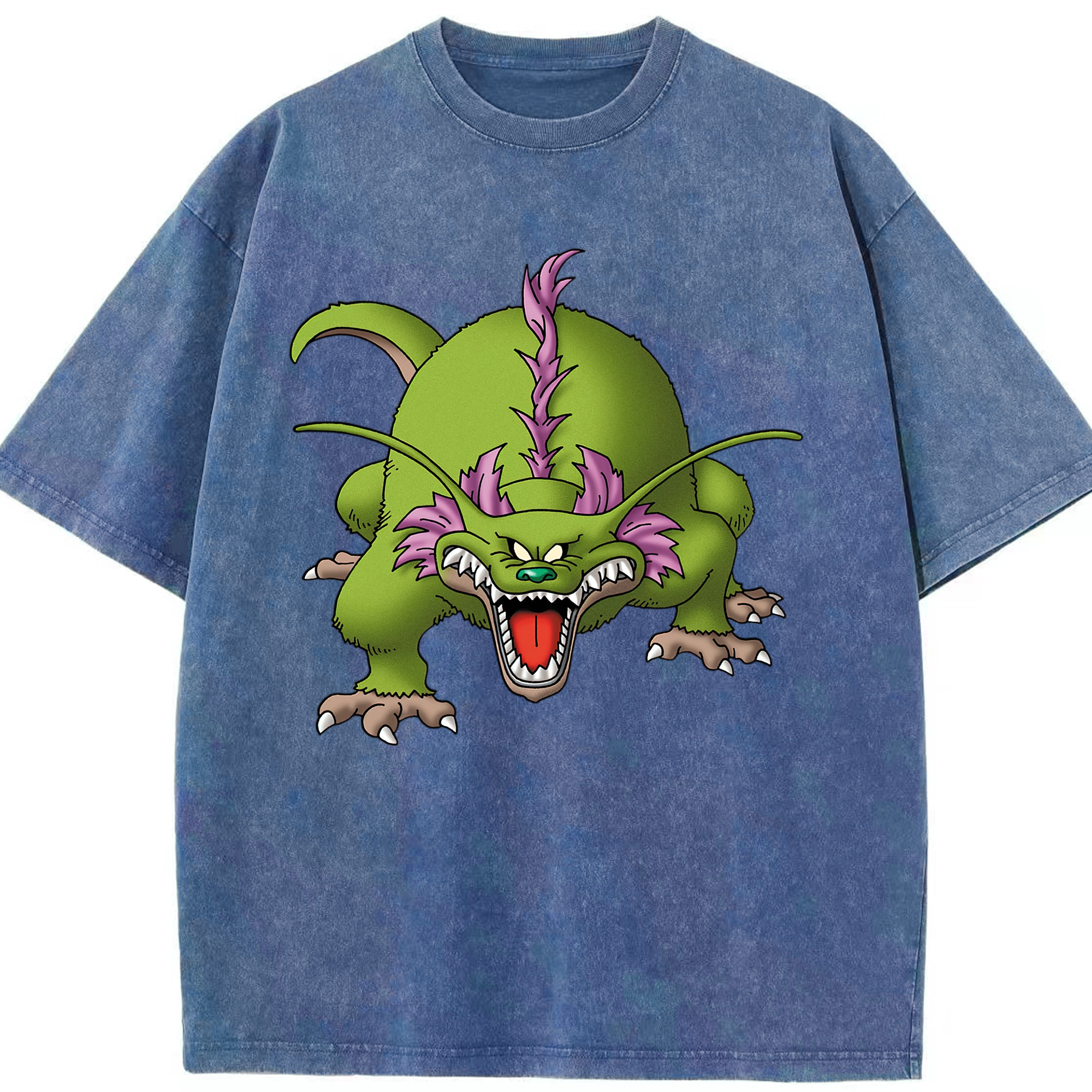 （画像用） ドラゴンクエスト Doragon Kuesuto Dragon Quest 綿100% ヴィンテージ風 半袖Tシャツ（フロントプリント）