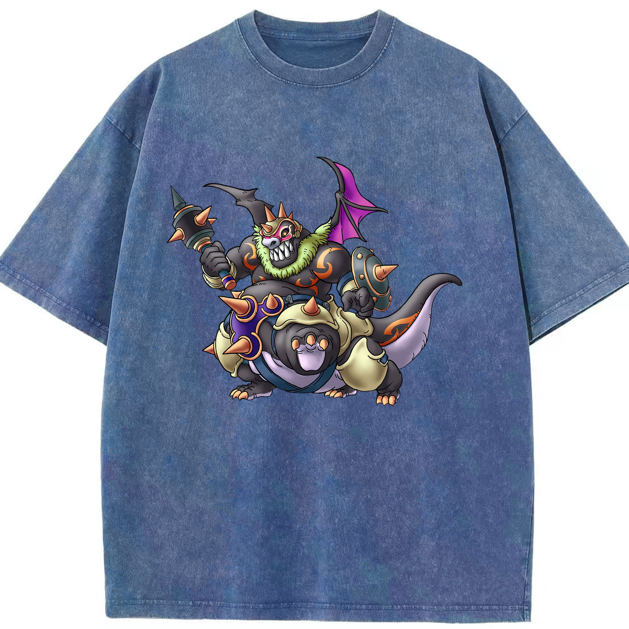 （画像用） ドラゴンクエスト Doragon Kuesuto Dragon Quest 綿100% ヴィンテージ風 半袖Tシャツ（フロントプリント）