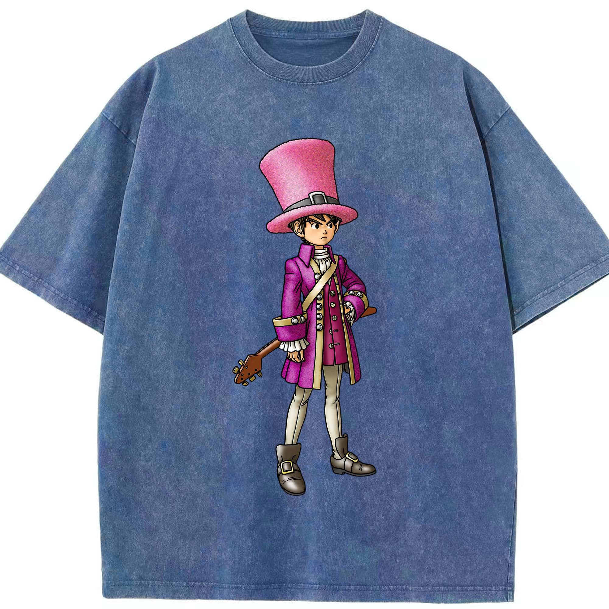 （画像用） ドラゴンクエスト Doragon Kuesuto Dragon Quest 綿100% ヴィンテージ風 半袖Tシャツ（フロントプリント）