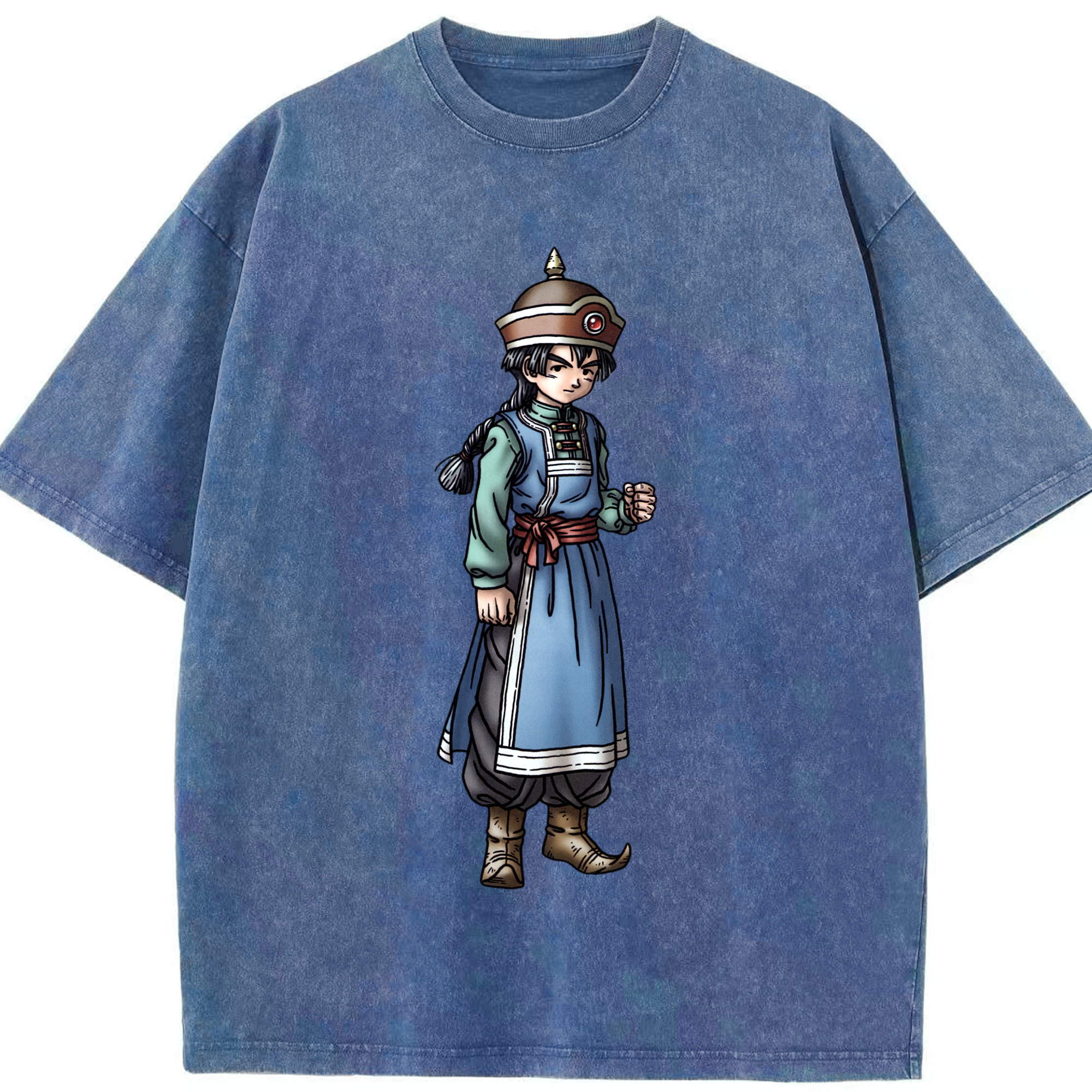 （画像用） ドラゴンクエスト Doragon Kuesuto Dragon Quest 綿100% ヴィンテージ風 半袖Tシャツ（フロントプリント）