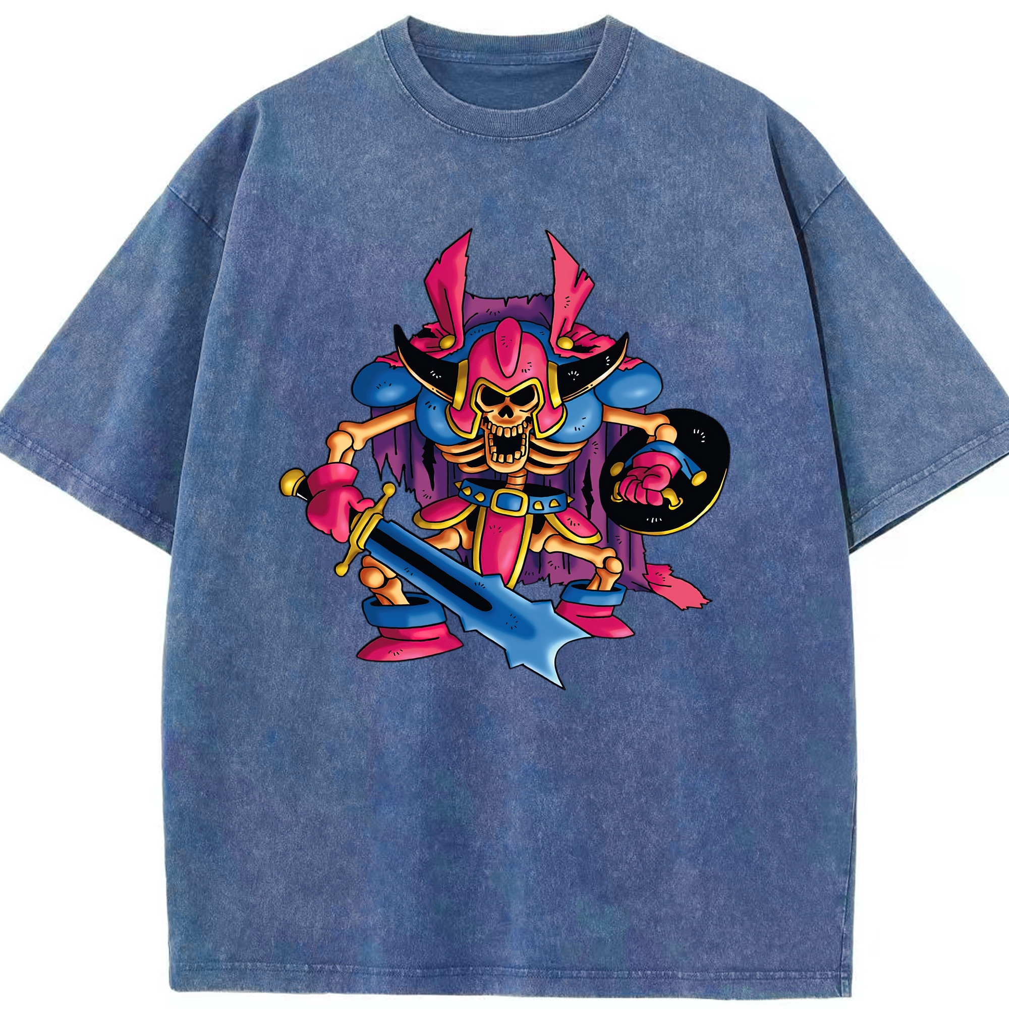 （画像用） ドラゴンクエスト Doragon Kuesuto Dragon Quest 綿100% ヴィンテージ風 半袖Tシャツ（フロントプリント）