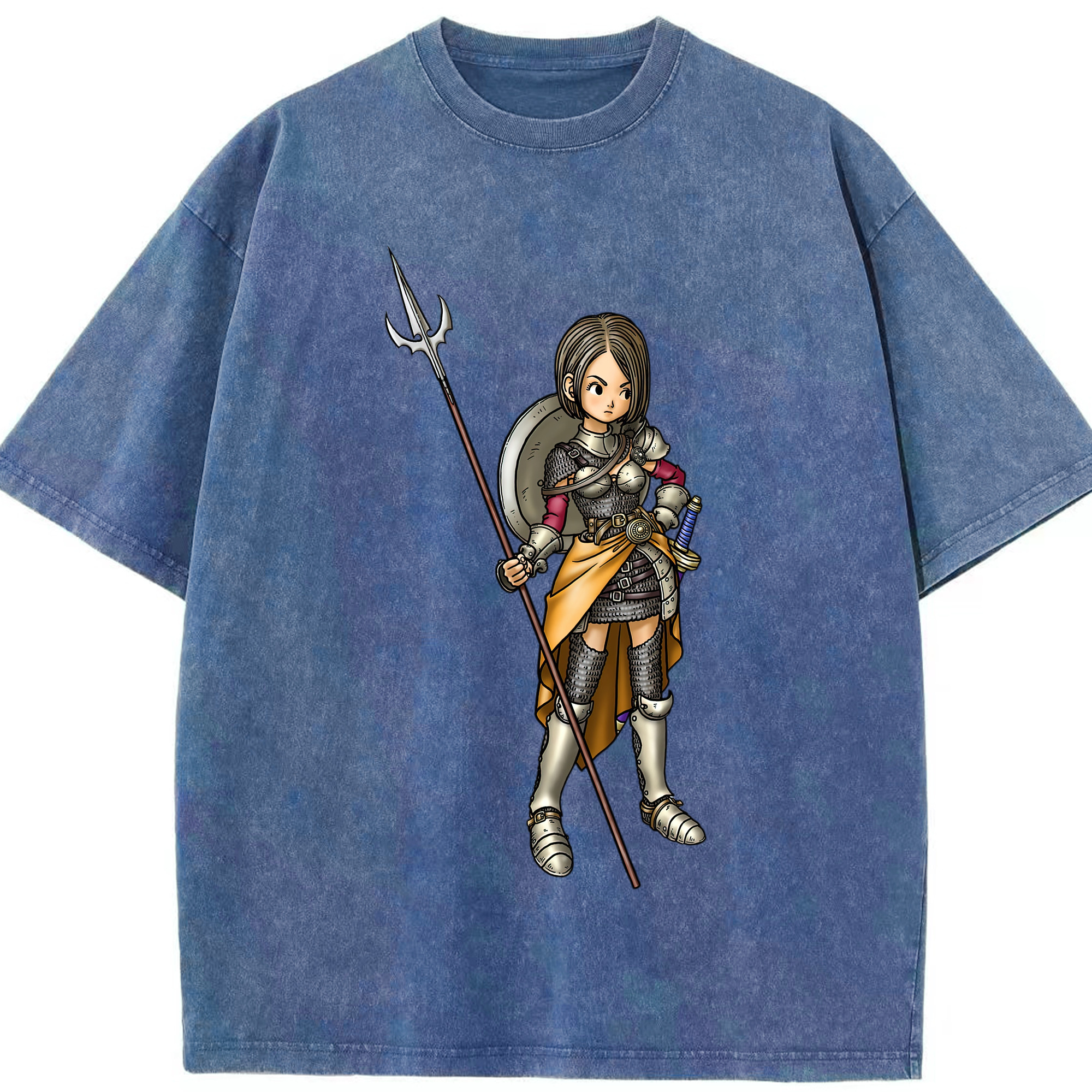 （画像用） ドラゴンクエスト Doragon Kuesuto Dragon Quest 綿100% ヴィンテージ風 半袖Tシャツ（フロントプリント）