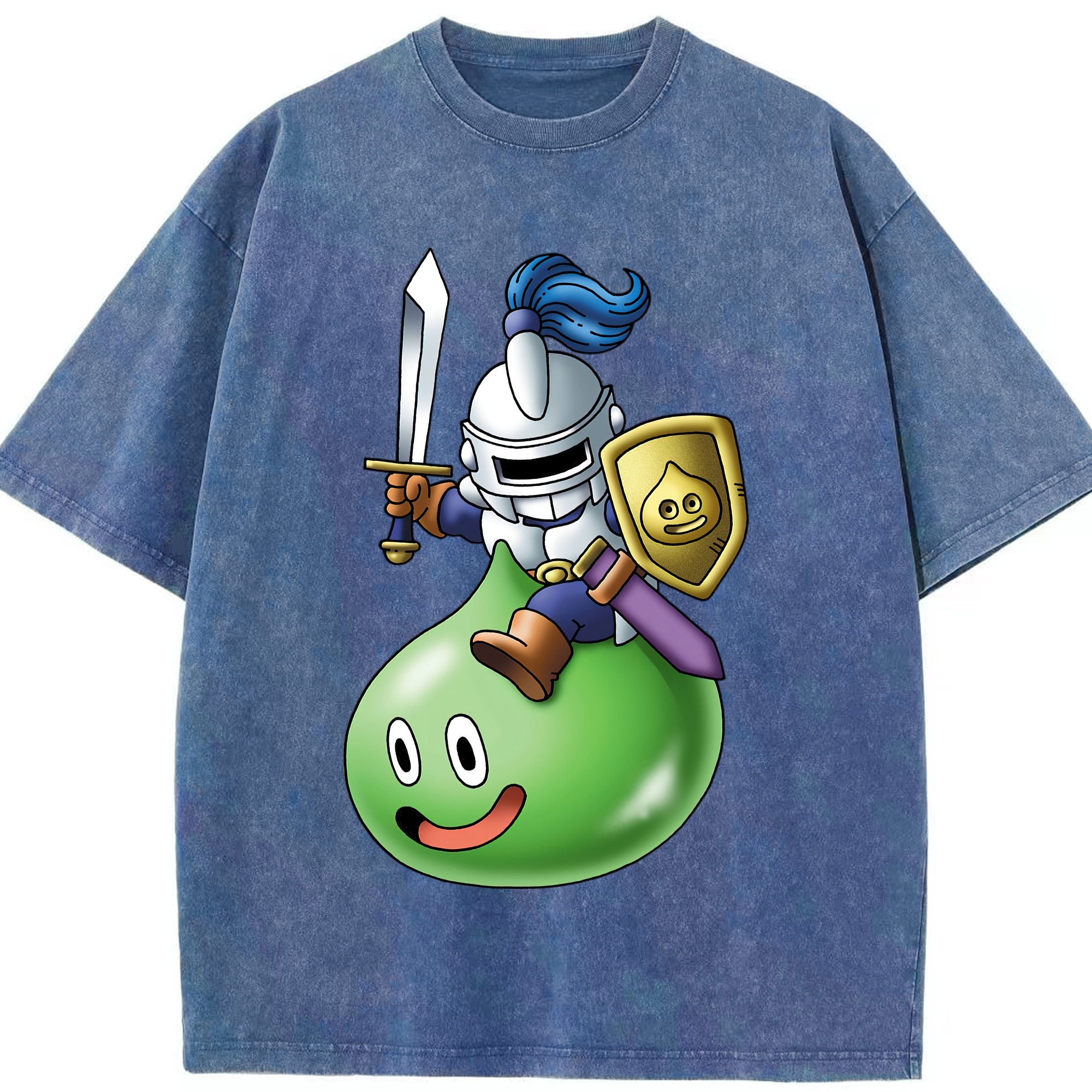 （画像用） ドラゴンクエスト Doragon Kuesuto Dragon Quest 綿100% ヴィンテージ風 半袖Tシャツ（フロントプリント）