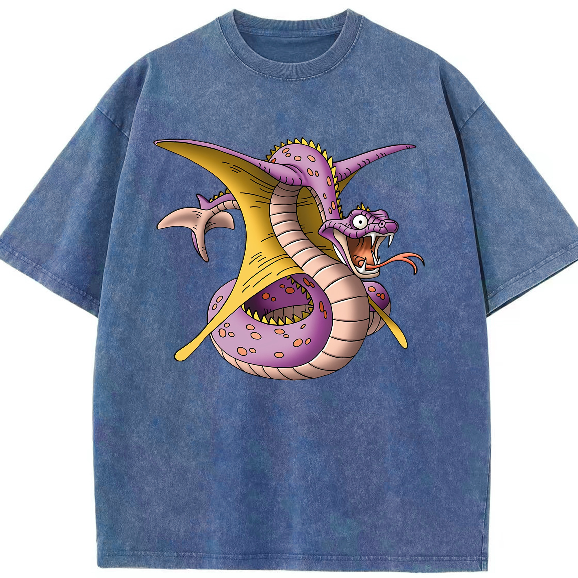 （画像用） ドラゴンクエスト Doragon Kuesuto Dragon Quest 綿100% ヴィンテージ風 半袖Tシャツ（フロントプリント）