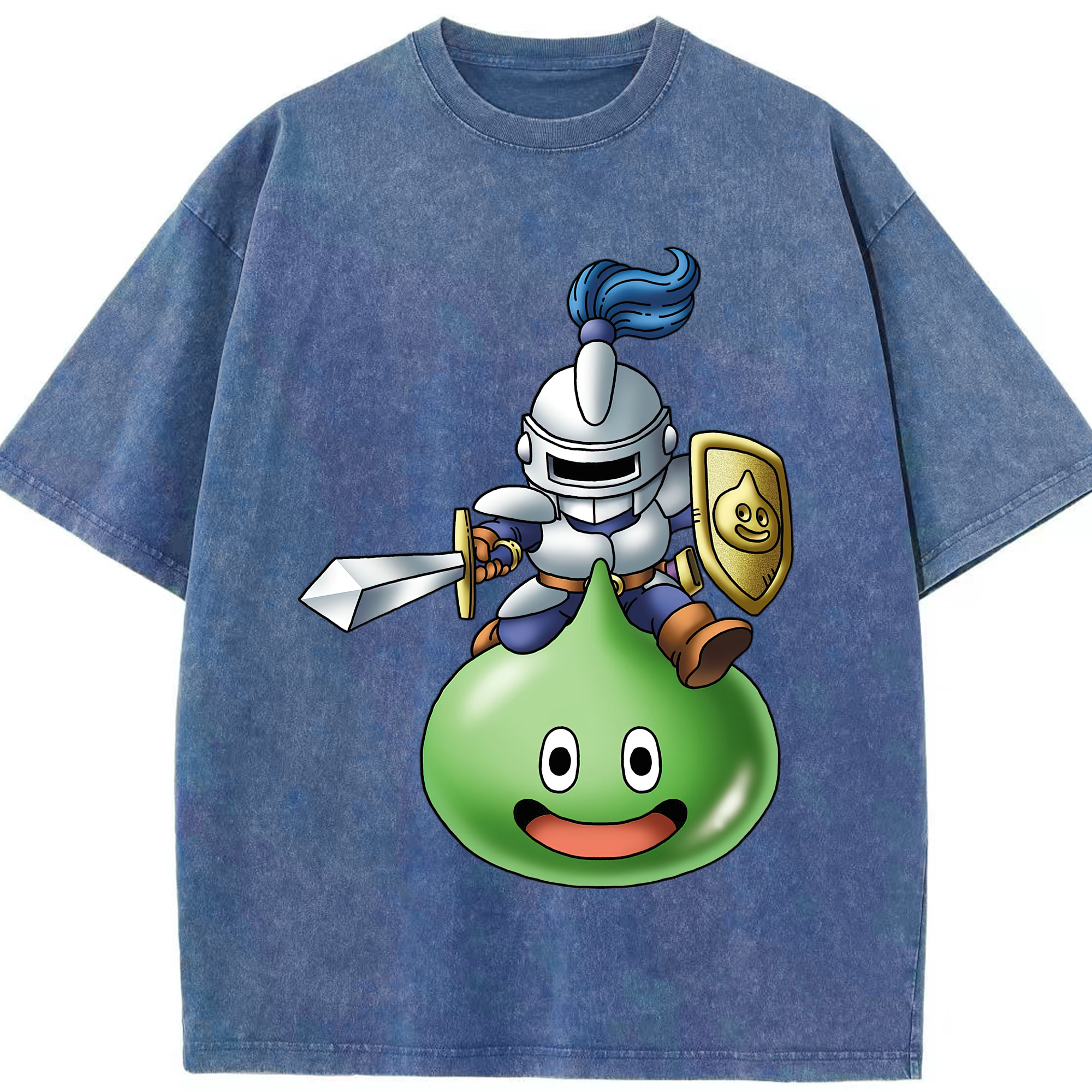 （画像用） ドラゴンクエスト Doragon Kuesuto Dragon Quest 綿100% ヴィンテージ風 半袖Tシャツ（フロントプリント）