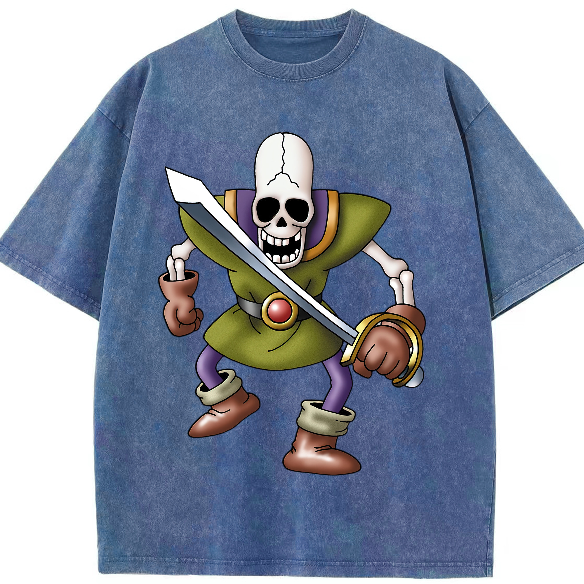 （画像用） ドラゴンクエスト Doragon Kuesuto Dragon Quest 綿100% ヴィンテージ風 半袖Tシャツ（フロントプリント）