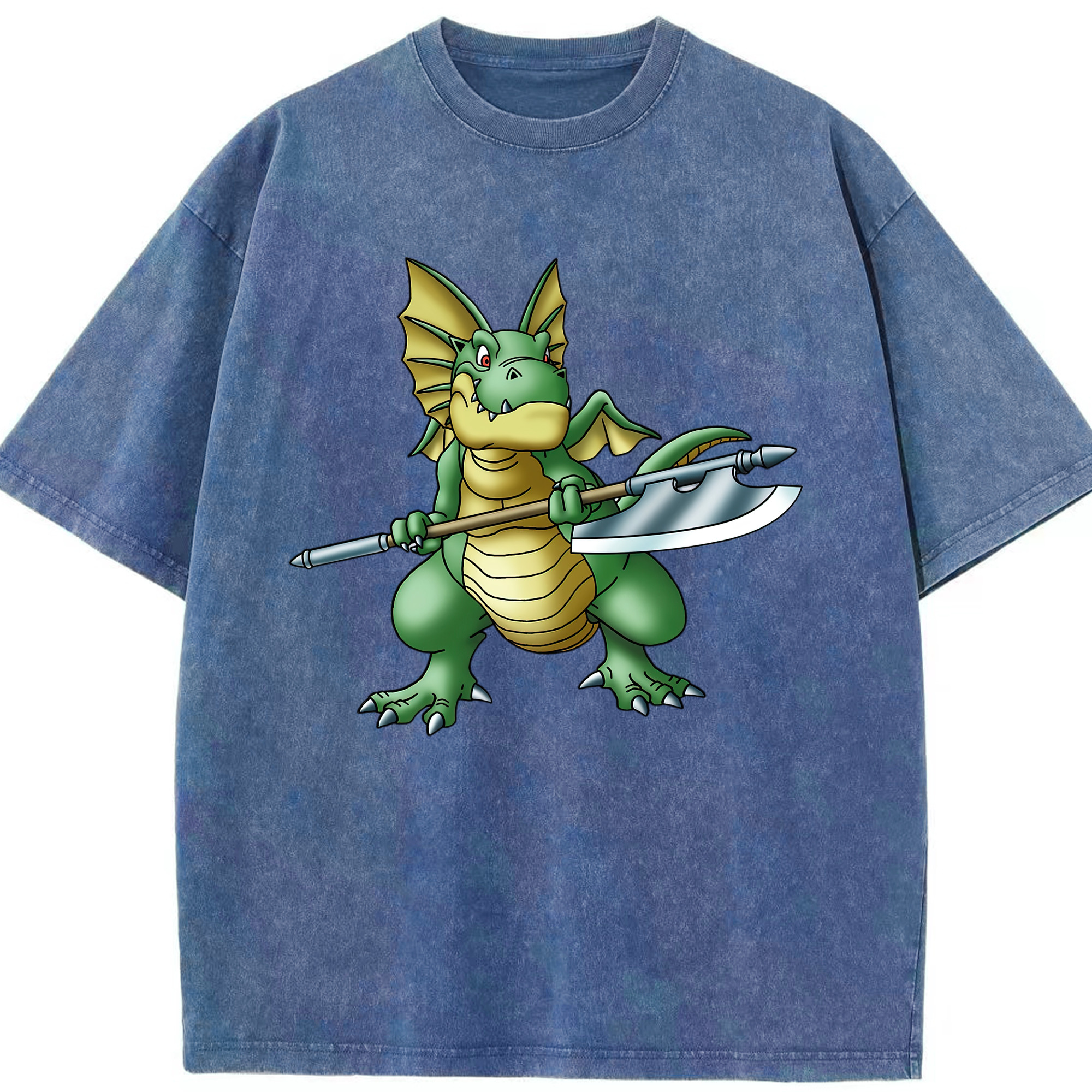 （画像用） ドラゴンクエスト Doragon Kuesuto Dragon Quest 綿100% ヴィンテージ風 半袖Tシャツ（フロントプリント）