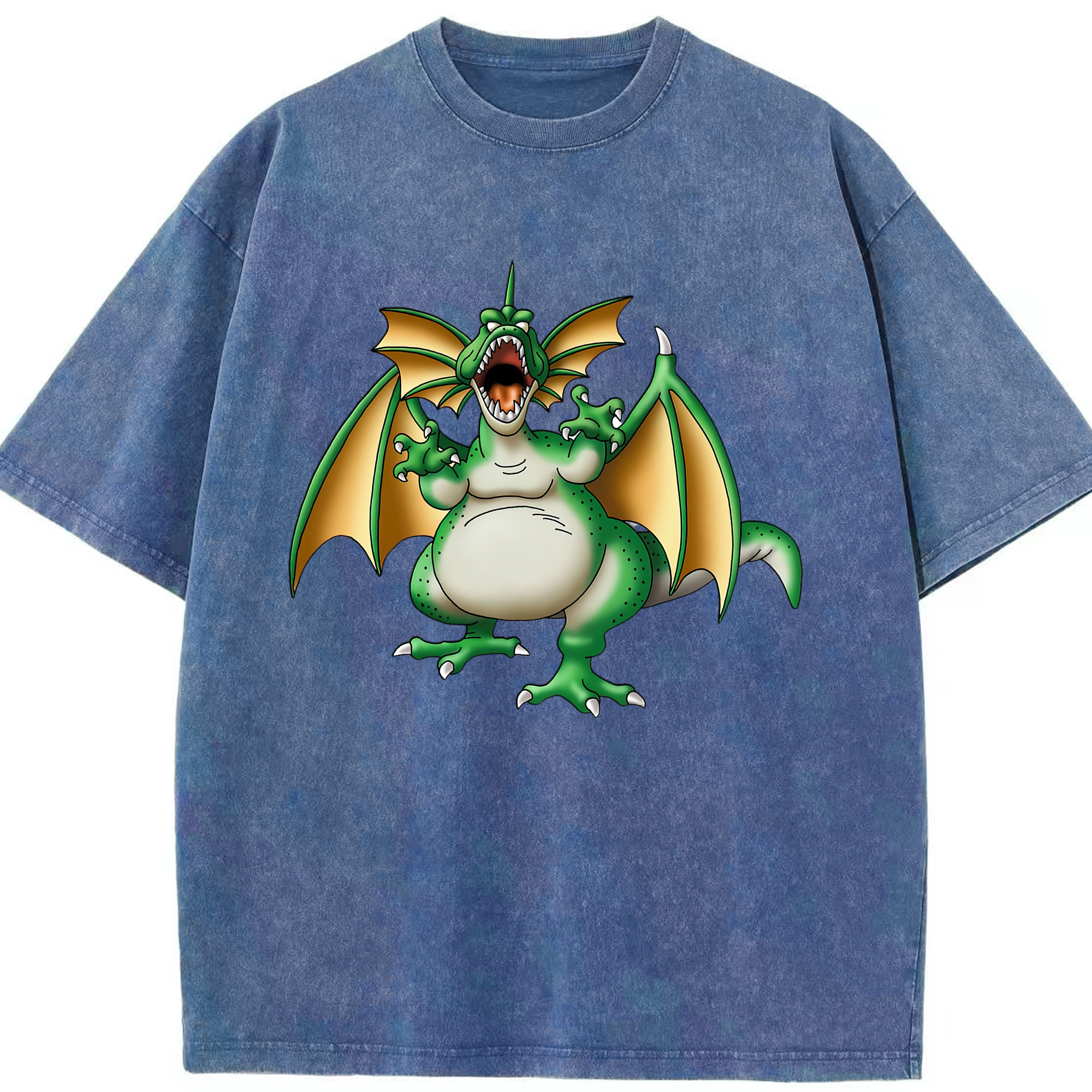 （画像用） ドラゴンクエスト Doragon Kuesuto Dragon Quest 綿100% ヴィンテージ風 半袖Tシャツ（フロントプリント）