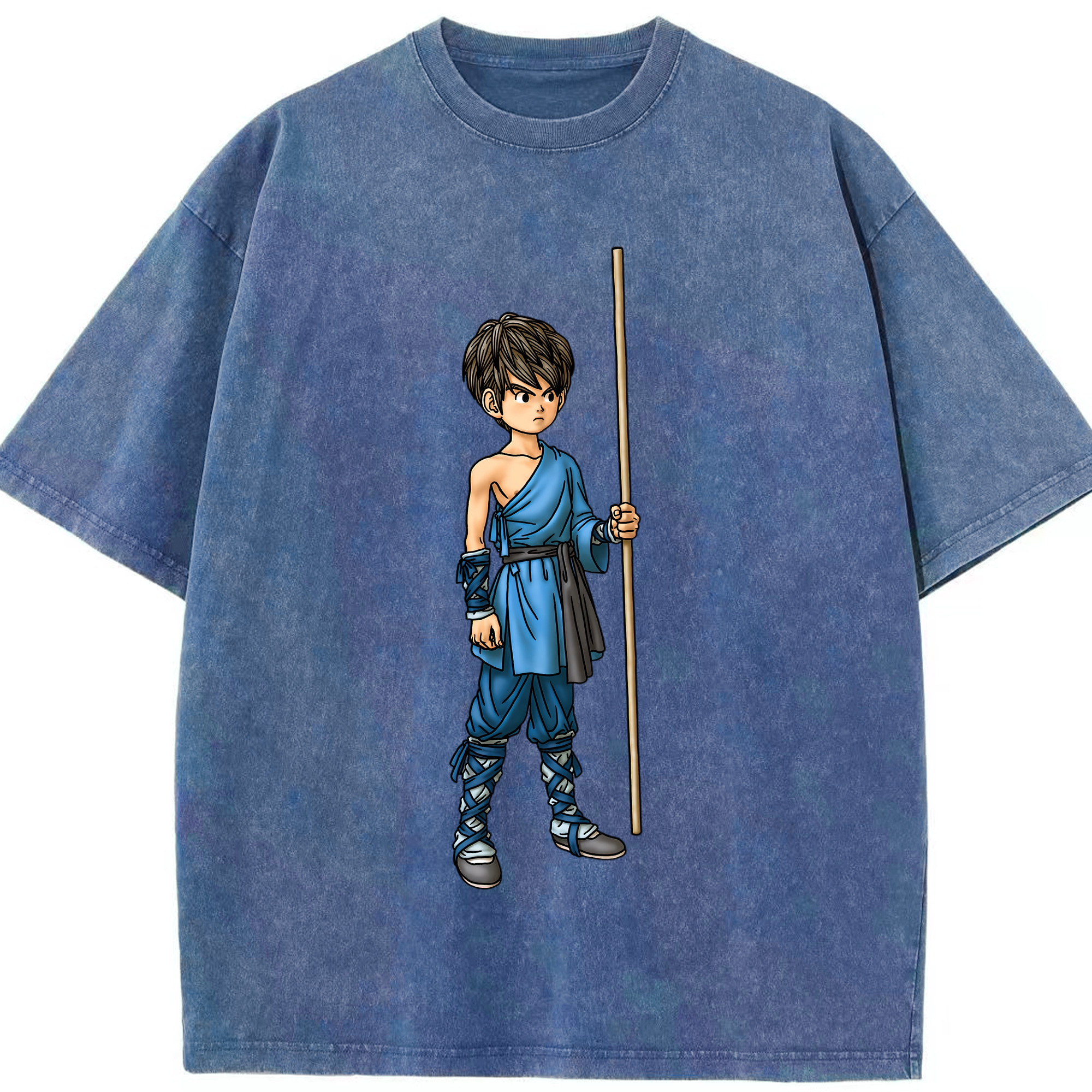 （画像用） ドラゴンクエスト Doragon Kuesuto Dragon Quest 綿100% ヴィンテージ風 半袖Tシャツ（フロントプリント）