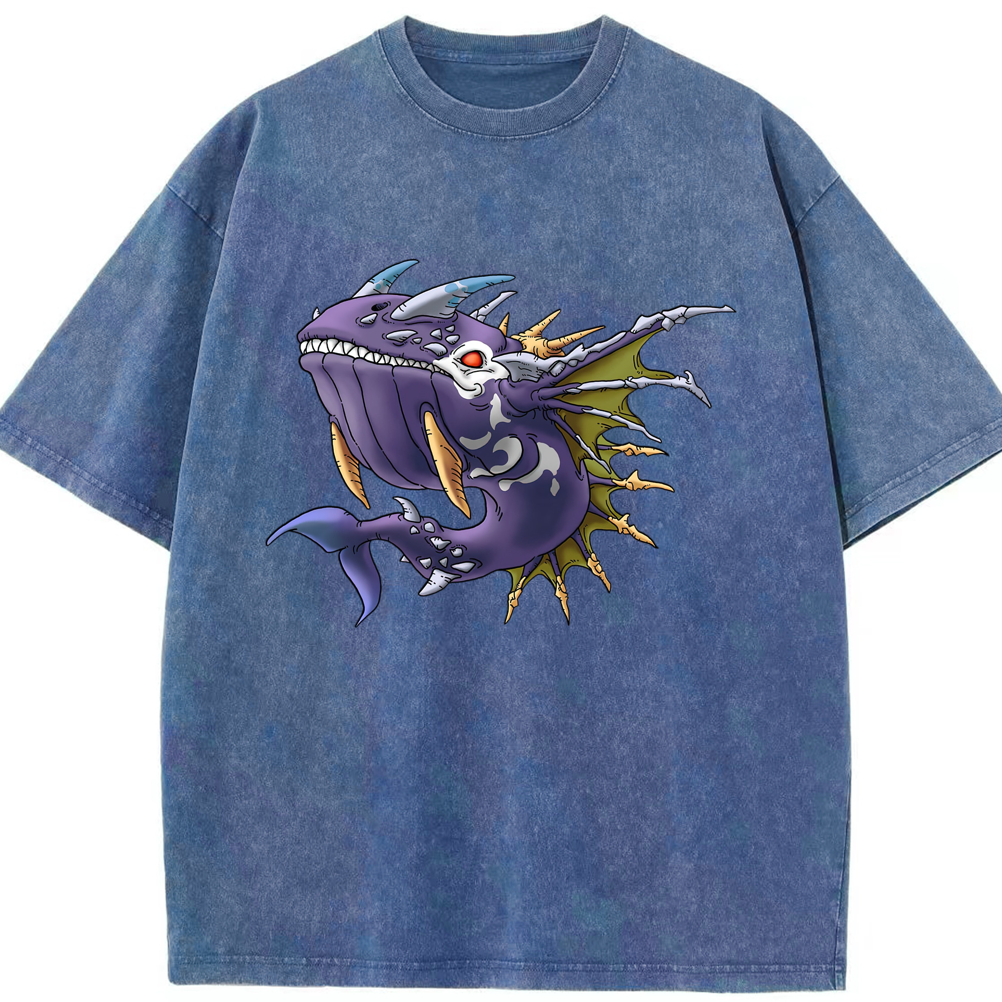 （画像用） ドラゴンクエスト Doragon Kuesuto Dragon Quest 綿100% ヴィンテージ風 半袖Tシャツ（フロントプリント）