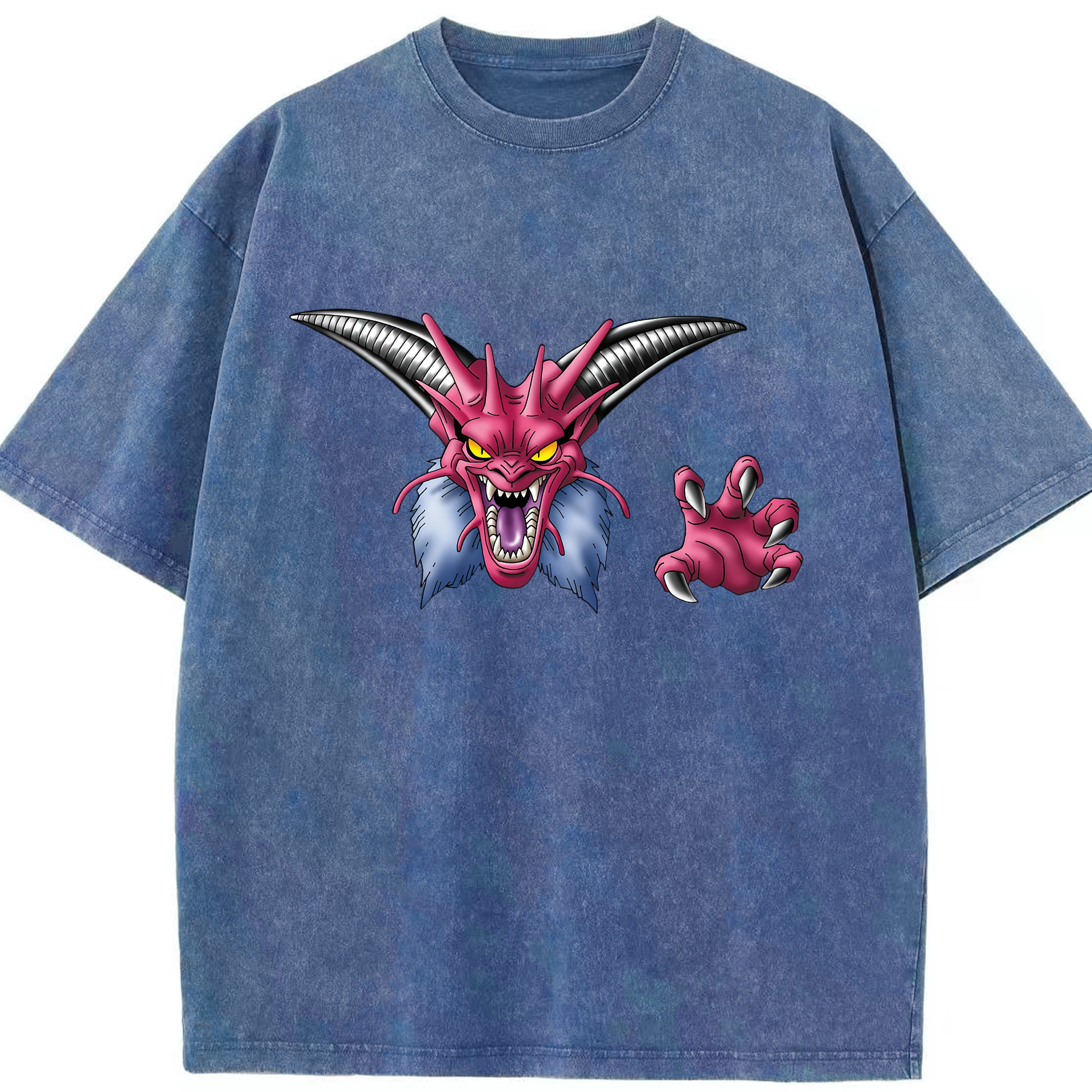 （画像用） ドラゴンクエスト Doragon Kuesuto Dragon Quest 綿100% ヴィンテージ風 半袖Tシャツ（フロントプリント）