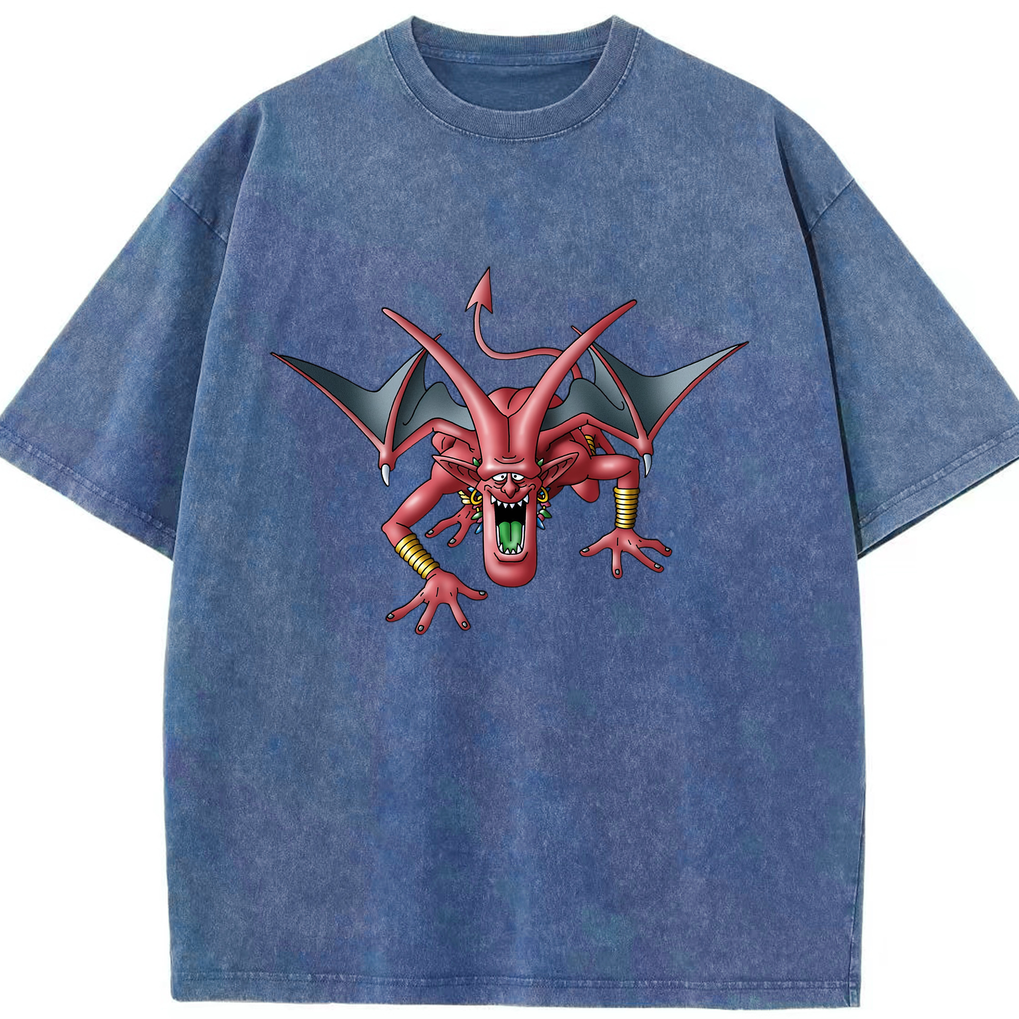 （画像用） ドラゴンクエスト Doragon Kuesuto Dragon Quest 綿100% ヴィンテージ風 半袖Tシャツ（フロントプリント）