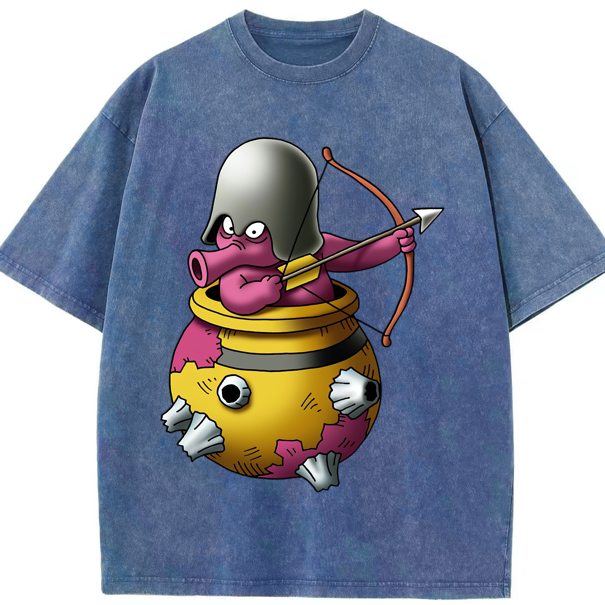 （画像用） ドラゴンクエスト Doragon Kuesuto Dragon Quest 綿100% ヴィンテージ風 半袖Tシャツ（フロントプリント）