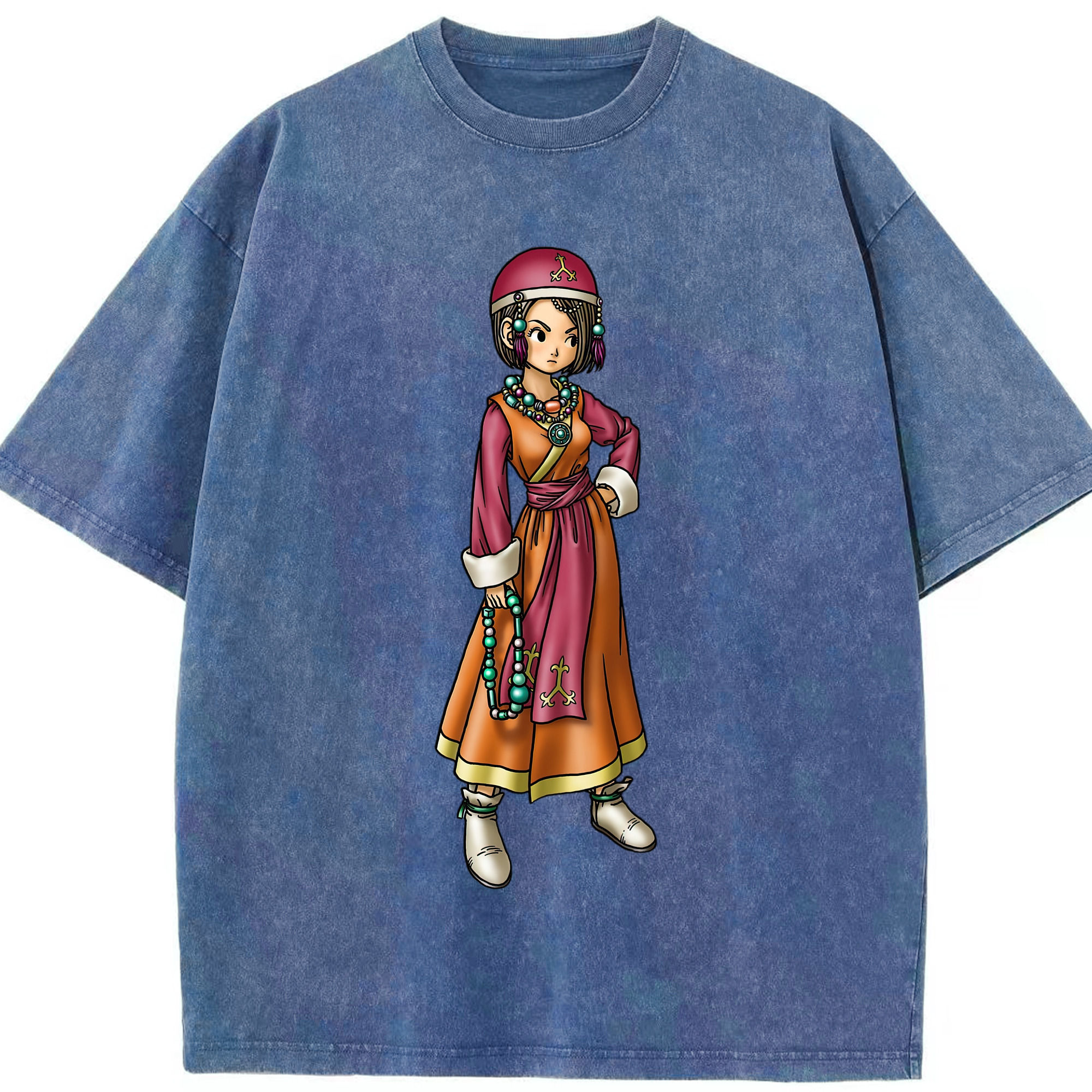 （画像用） ドラゴンクエスト Doragon Kuesuto Dragon Quest 綿100% ヴィンテージ風 半袖Tシャツ（フロントプリント）