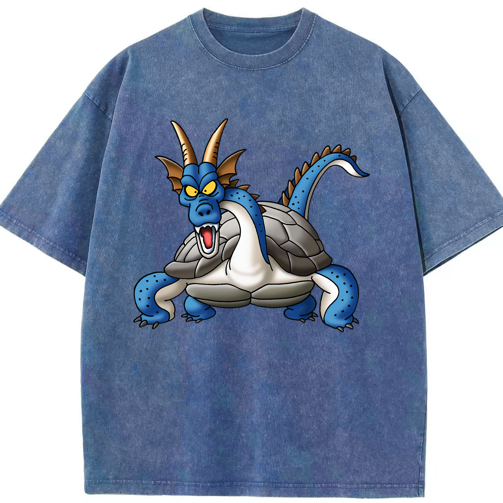 （画像用） ドラゴンクエスト Doragon Kuesuto Dragon Quest 綿100% ヴィンテージ風 半袖Tシャツ（フロントプリント）