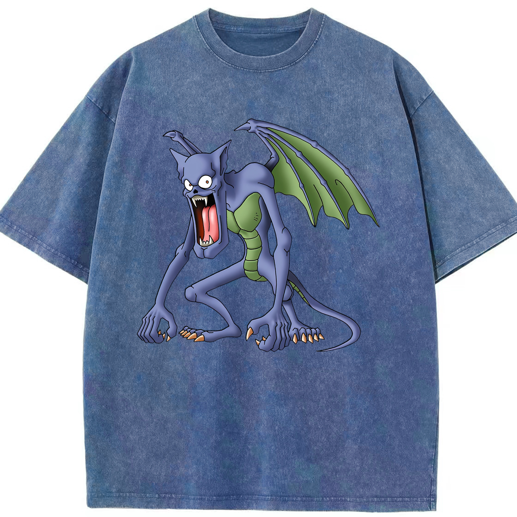 （画像用） ドラゴンクエスト Doragon Kuesuto Dragon Quest 綿100% ヴィンテージ風 半袖Tシャツ（フロントプリント）