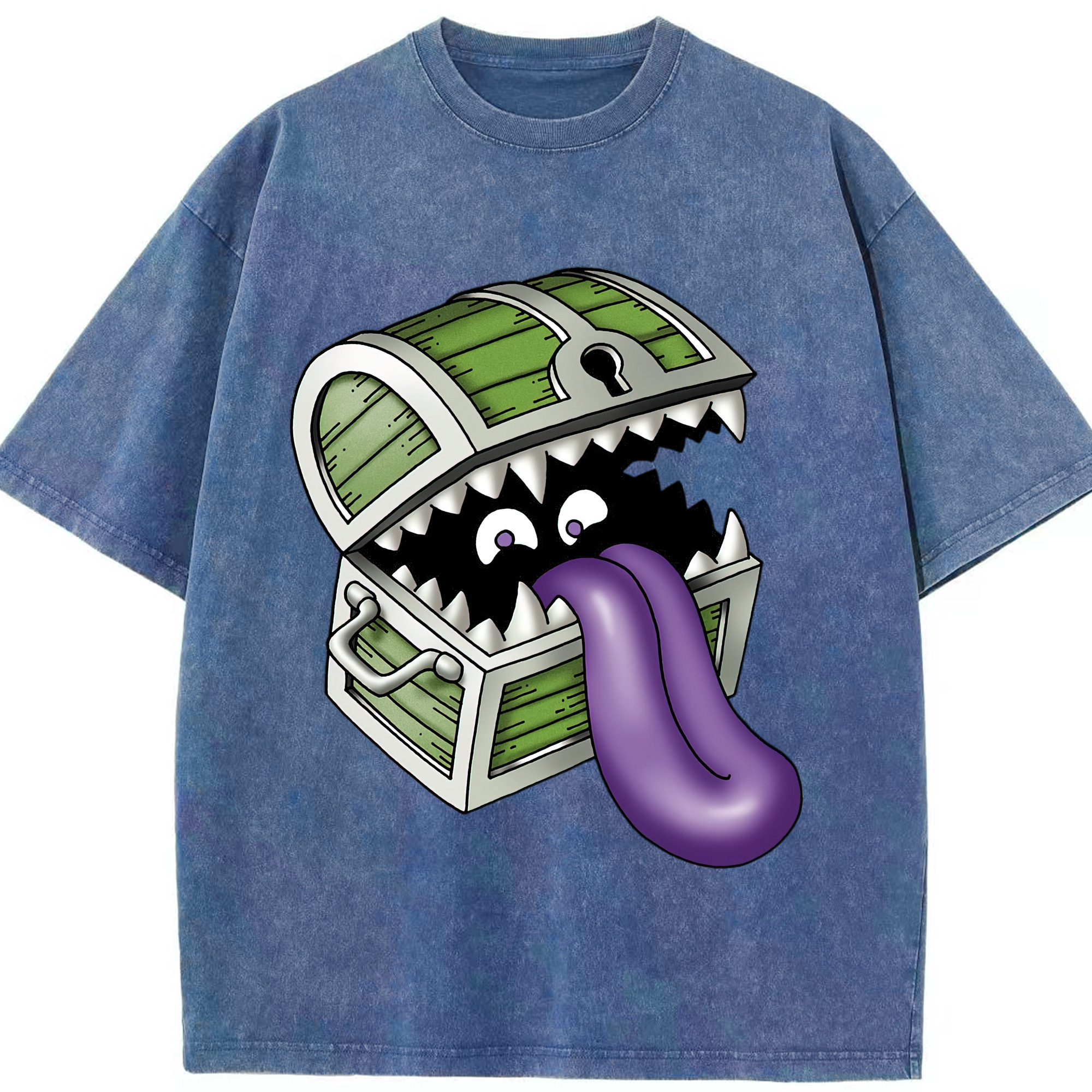 （画像用） ドラゴンクエスト Doragon Kuesuto Dragon Quest 綿100% ヴィンテージ風 半袖Tシャツ（フロントプリント）