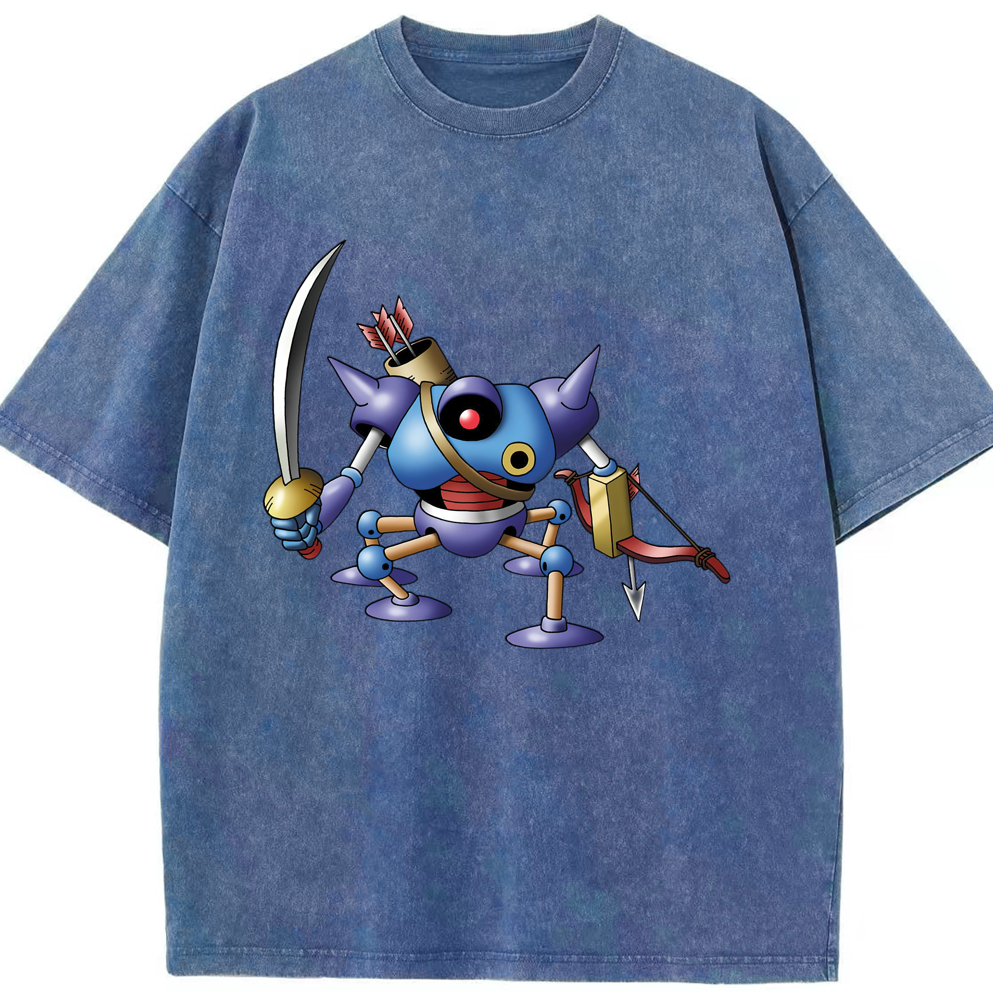 （画像用） ドラゴンクエスト Doragon Kuesuto Dragon Quest 綿100% ヴィンテージ風 半袖Tシャツ（フロントプリント）