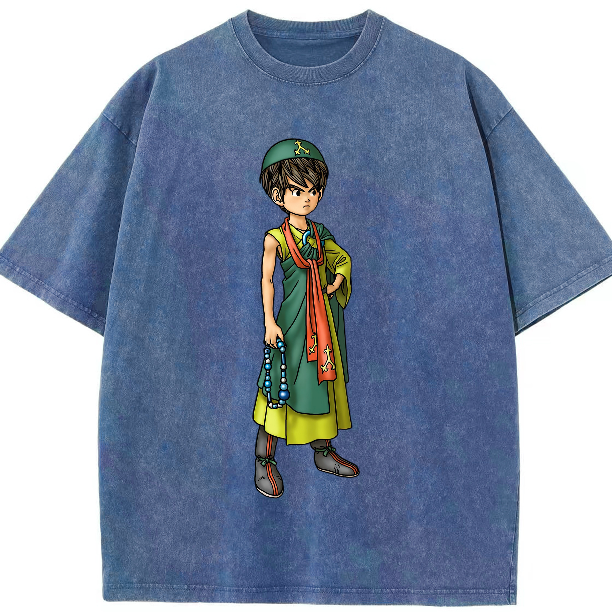 （画像用） ドラゴンクエスト Doragon Kuesuto Dragon Quest 綿100% ヴィンテージ風 半袖Tシャツ（フロントプリント）