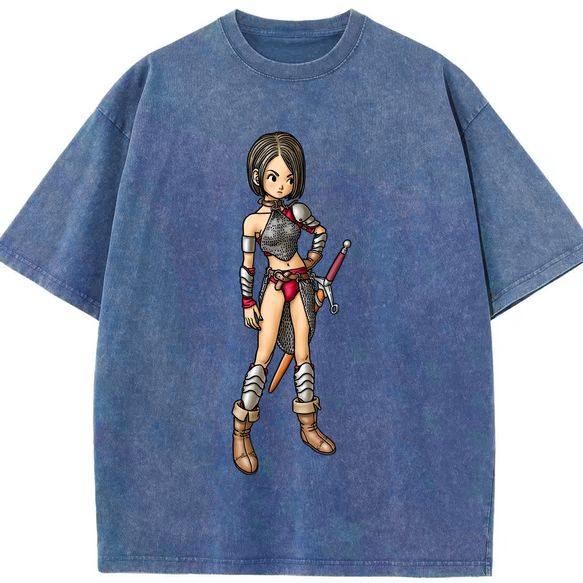 （画像用） ドラゴンクエスト Doragon Kuesuto Dragon Quest 綿100% ヴィンテージ風 半袖Tシャツ（フロントプリント）