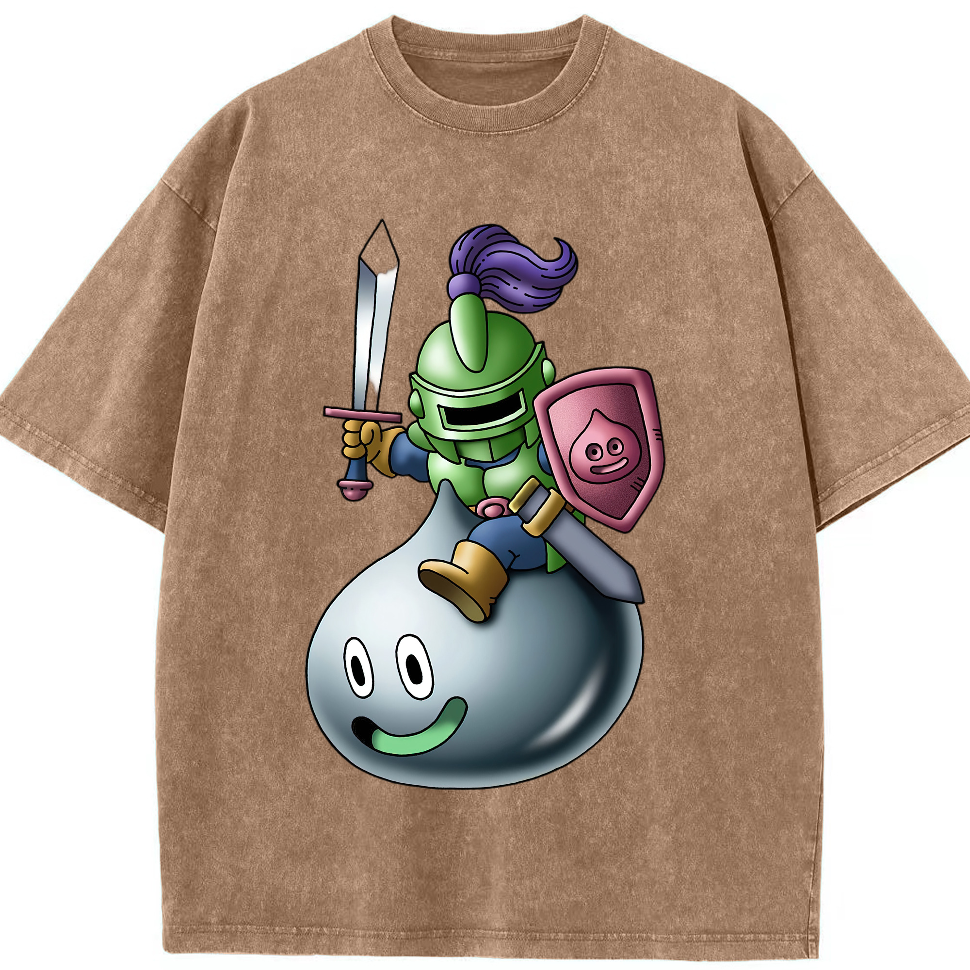 （画像用） ドラゴンクエスト Doragon Kuesuto Dragon Quest 綿100% ヴィンテージ風 半袖Tシャツ（フロントプリント）