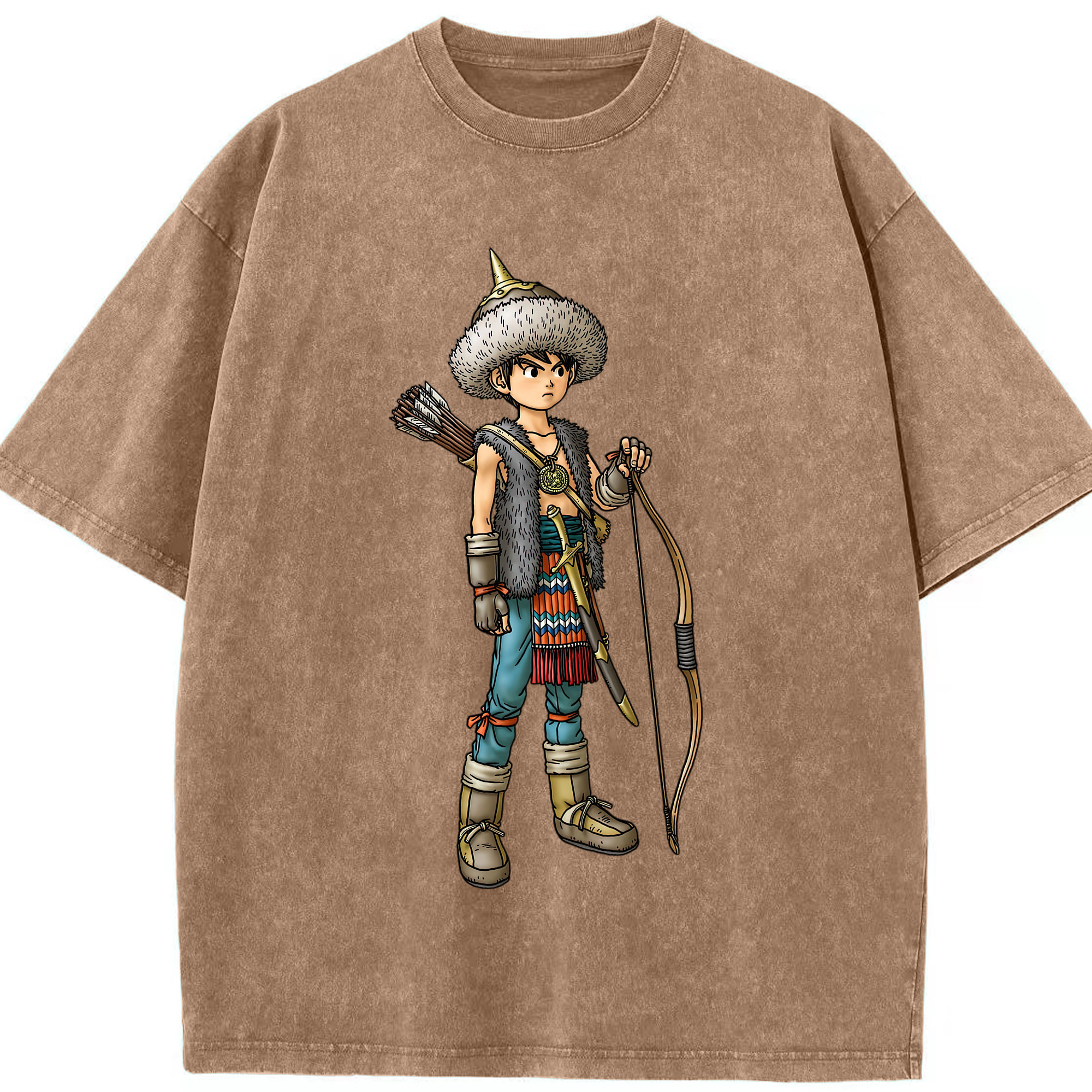 （画像用） ドラゴンクエスト Doragon Kuesuto Dragon Quest 綿100% ヴィンテージ風 半袖Tシャツ（フロントプリント）